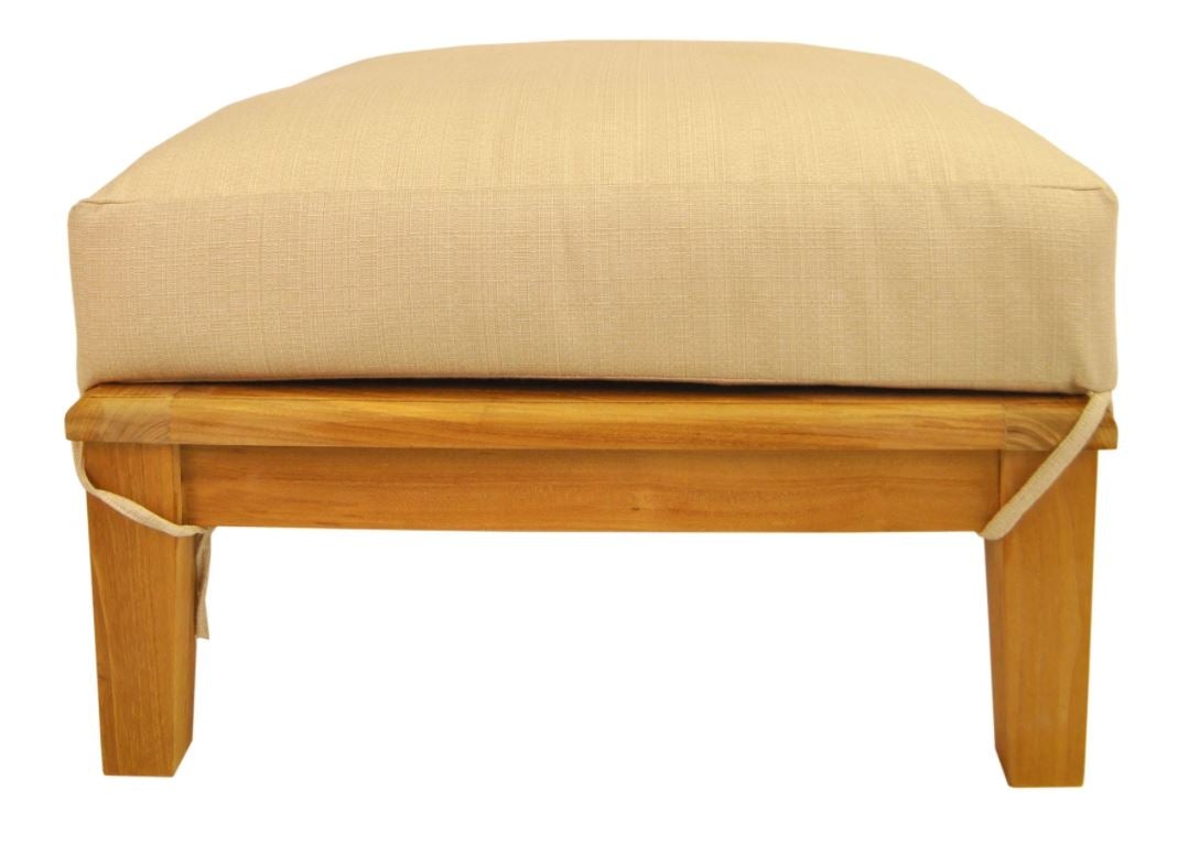 Anderson Teak Brianna Ottoman with Cushion - DS 104 - Waterproof Outdoor Furniture for Patio, Deck, Poolside & Garden Relaxation