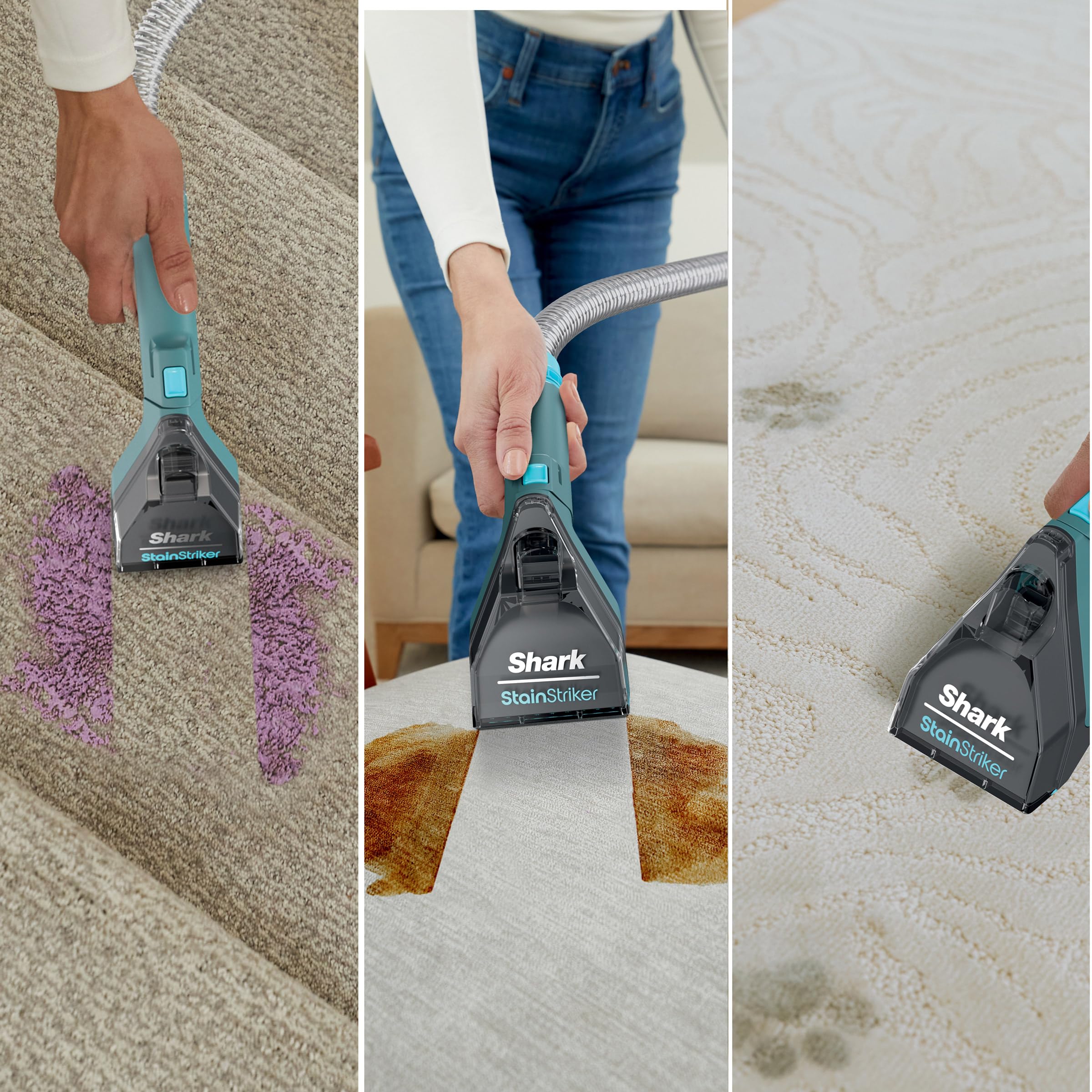 Shark R-EX205 CarpetXpert Carpet Cleaner with StainStriker Technology | Built-in Spot & Stain Remover for Carpets, Rugs & Upholstery | Teal | EX200 Series (Renewed) | Perfect for Pet Stains, Spills & Deep Cleaning