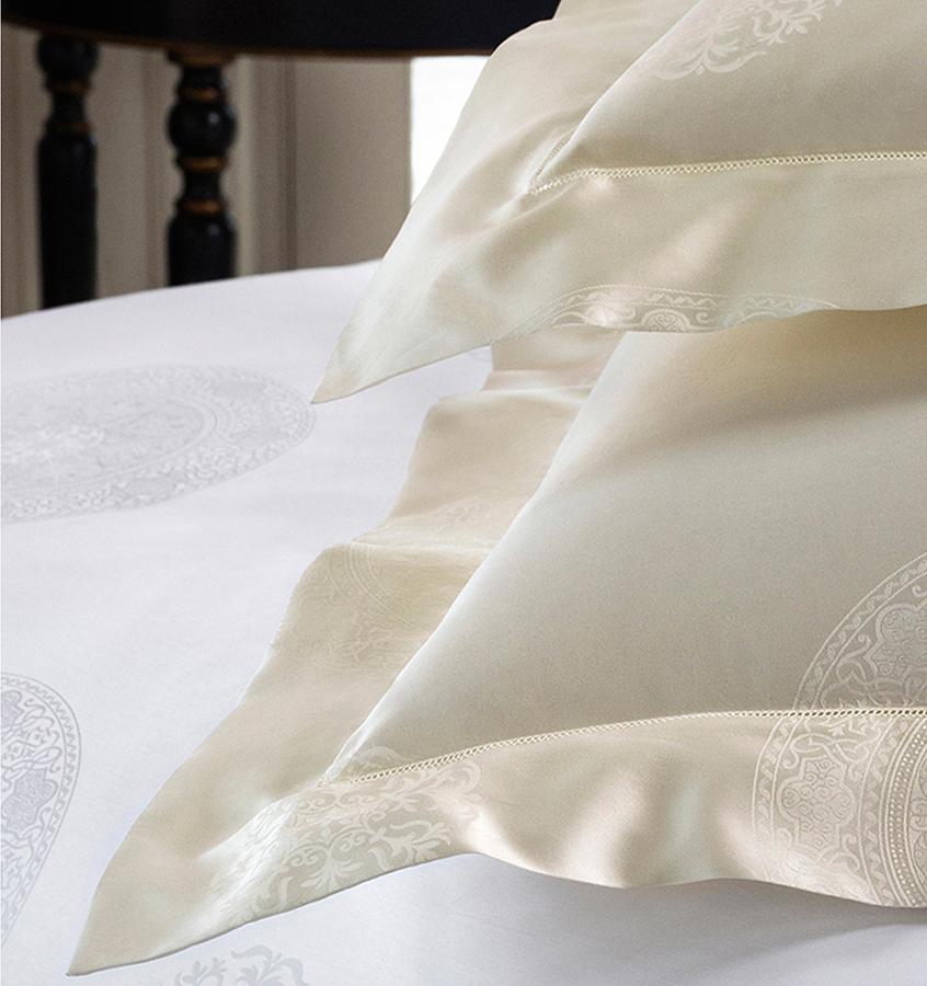 SFERRA Giza 45 Luxury 100% Egyptian Cotton Medallion Sham - Premium Pillowcase for Bedroom Decor & Hotel Style Bedding