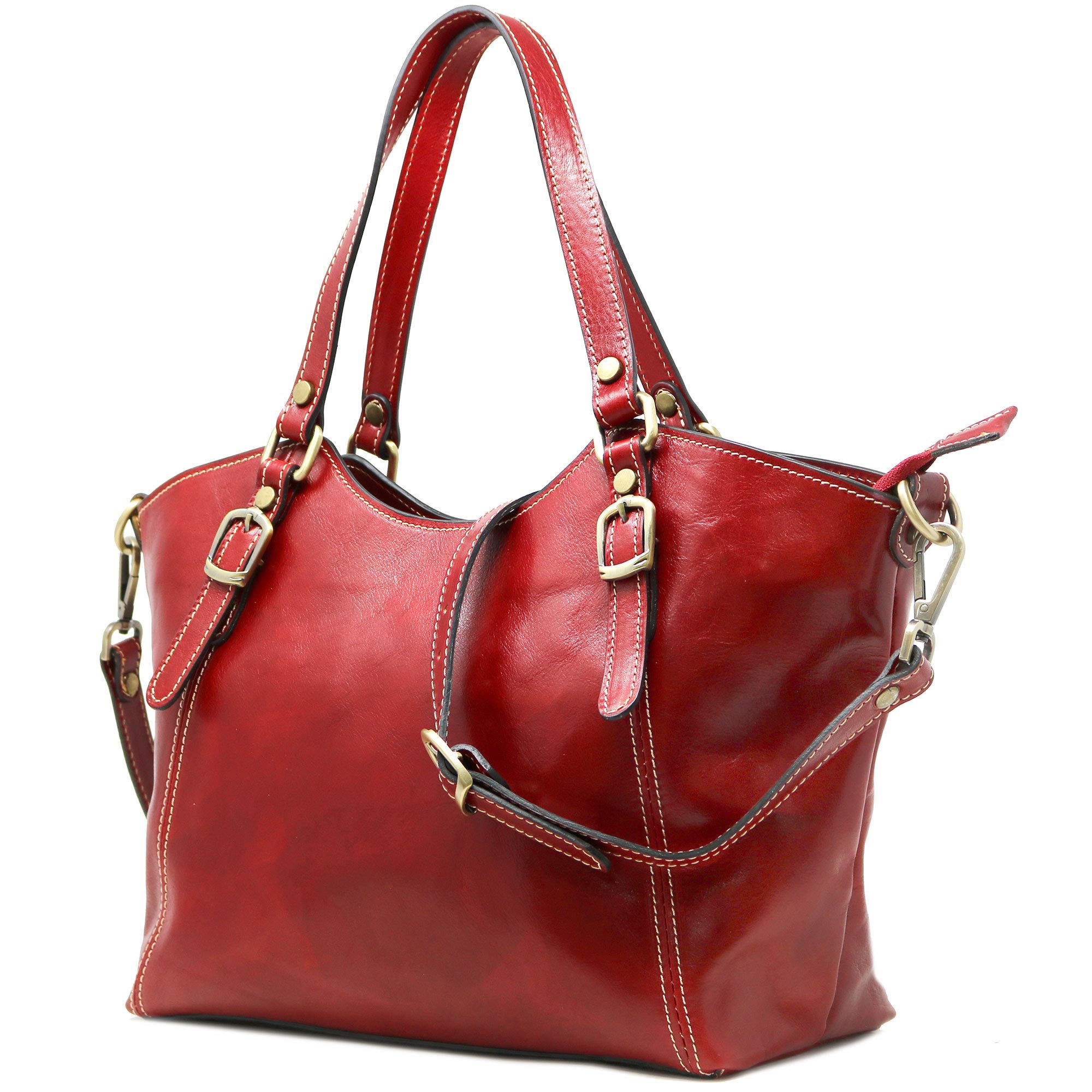 Floto Ischia Genuine Leather Shoulder Bag for Women - Stylish Crossbody Purse & Handbag for Work, Travel & Everyday Use