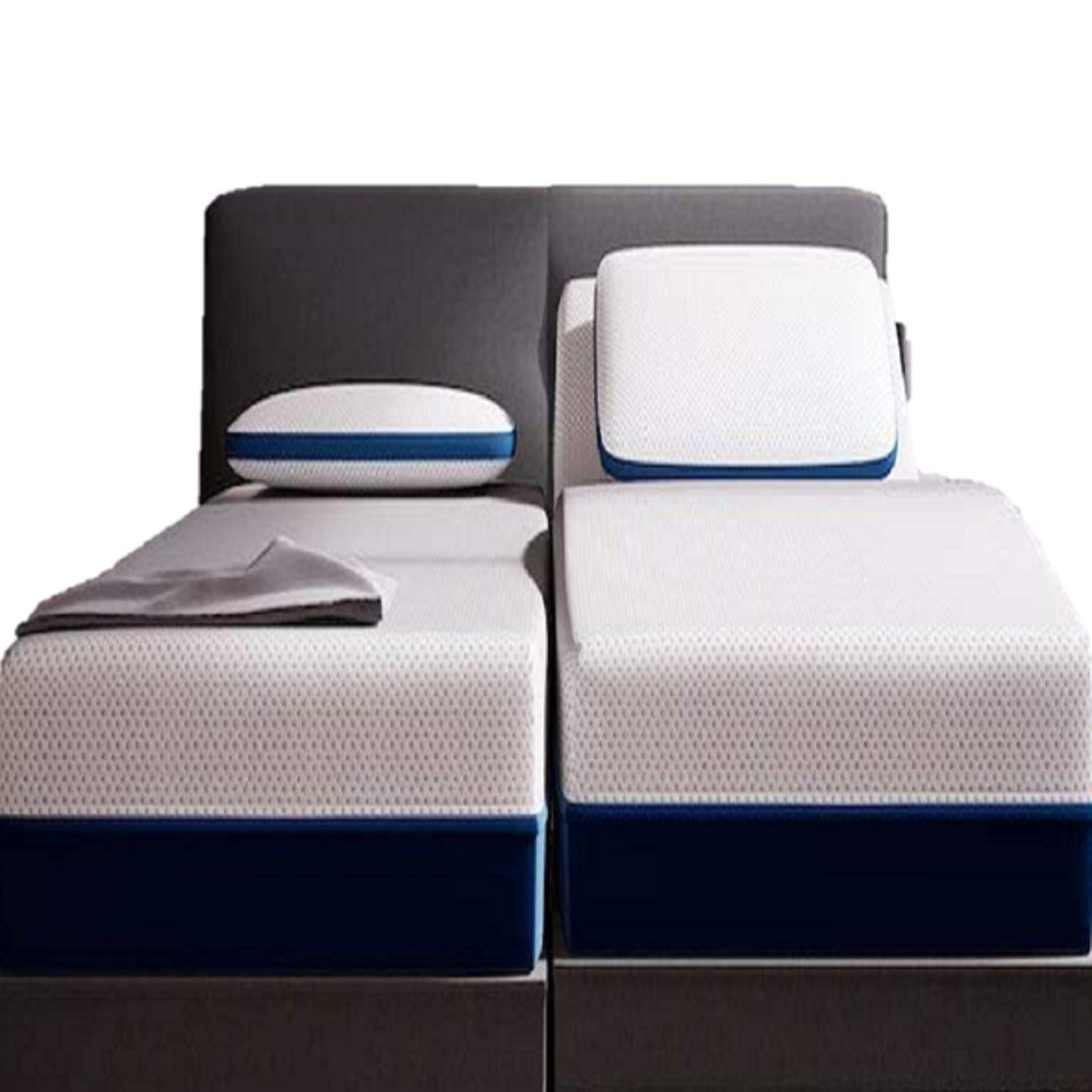 Split Queen Sheets Set for Adjustable Beds - 5 Piece 100% Egyptian Cotton - 400 Thread Count - Light Blue Solid - Fits Mattress Up to 16