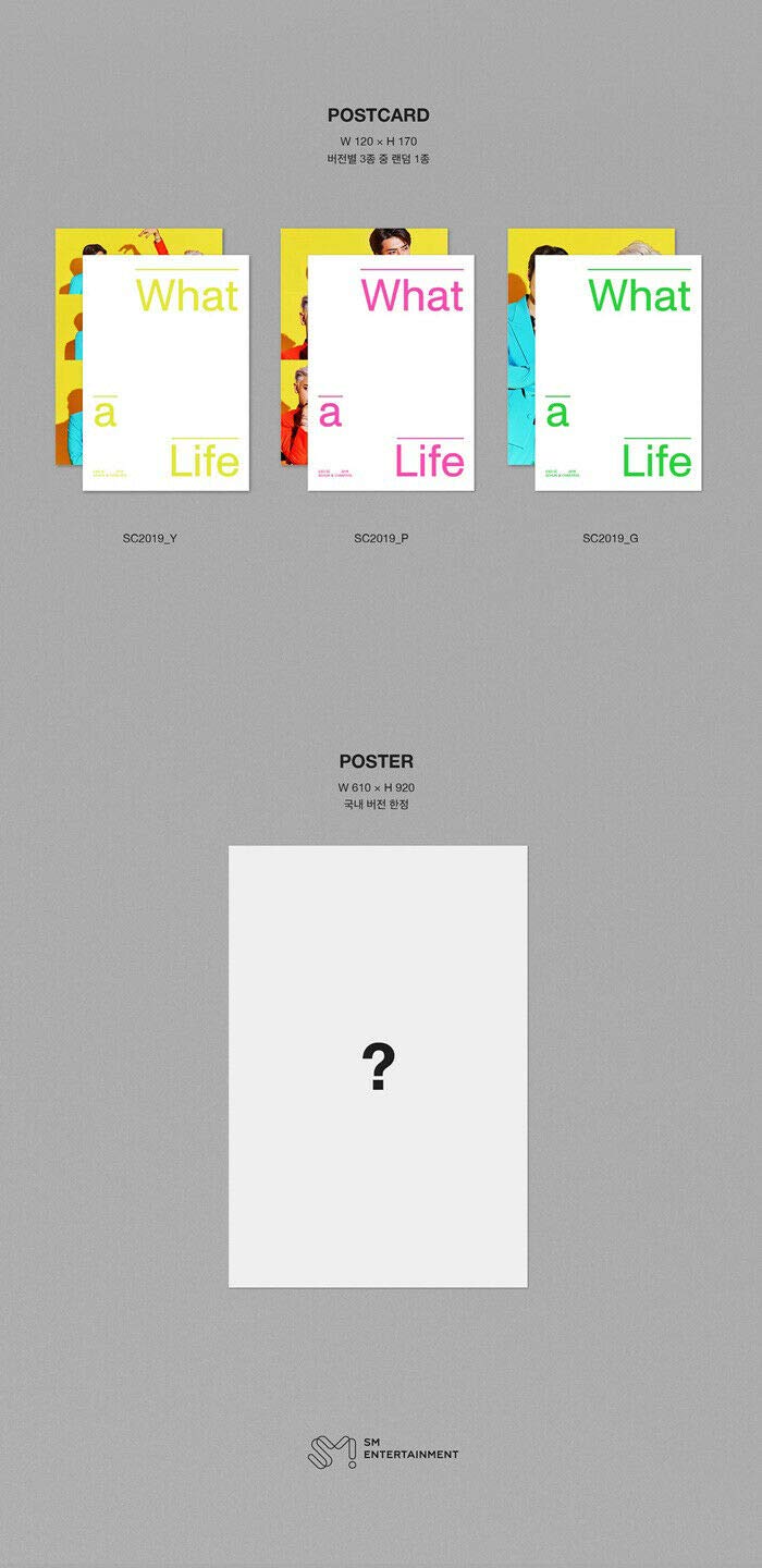 EXO-SC WHAT A LIFE Chanyeol & Sehun 1st Mini Album [SC2019_P] - CD, Photo Book, Folded Poster, Photo Card & EXO Gift - K-Pop Collectors Edition (Perfect for Fans, Gifts & K-Pop Collections)