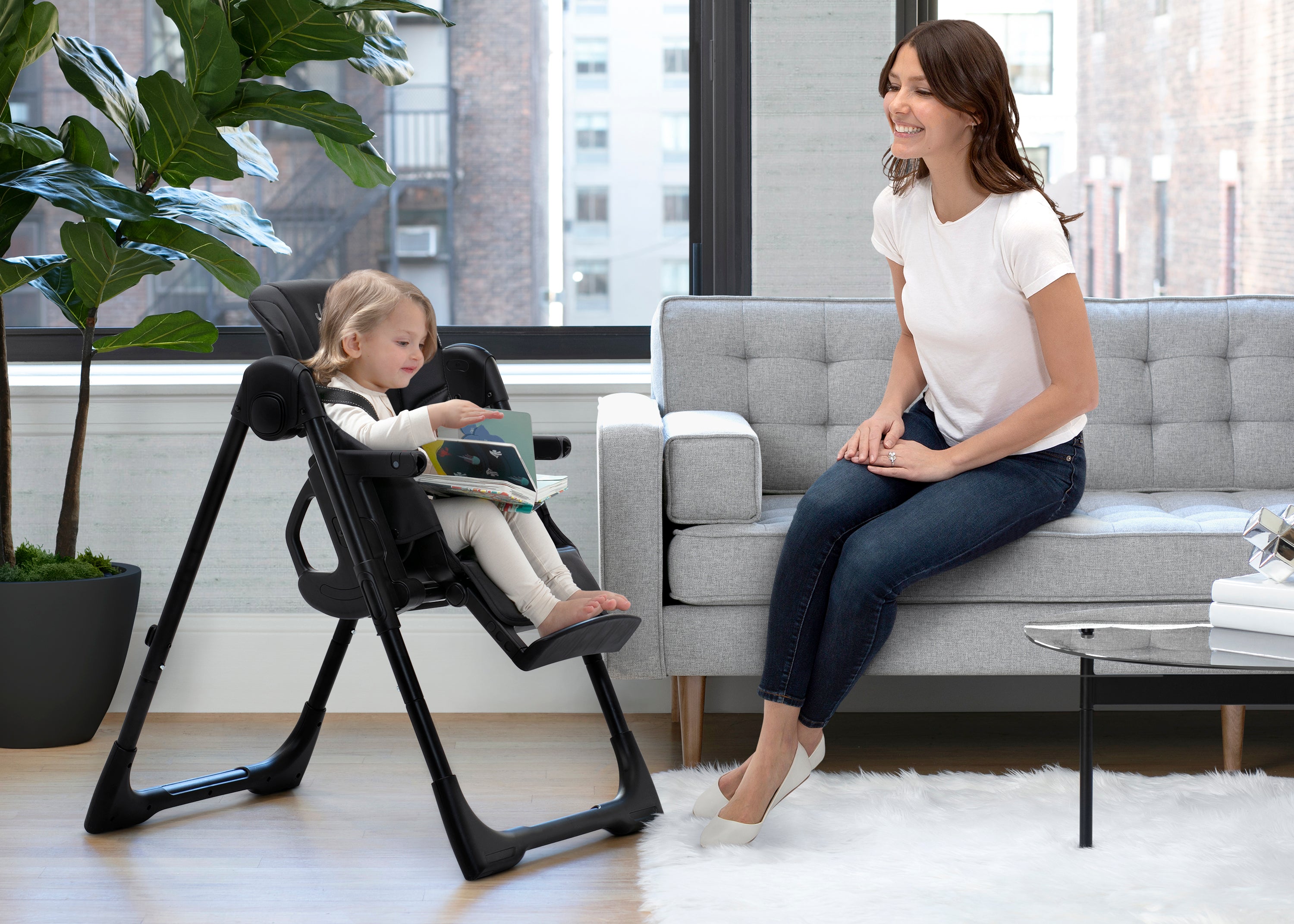 Jeep Classic Convertible 2-in-1 High Chair for Babies & Toddlers - Adjustable Height, Recline & Footrest - Perfect for Dining, Feeding & Playtime at Home