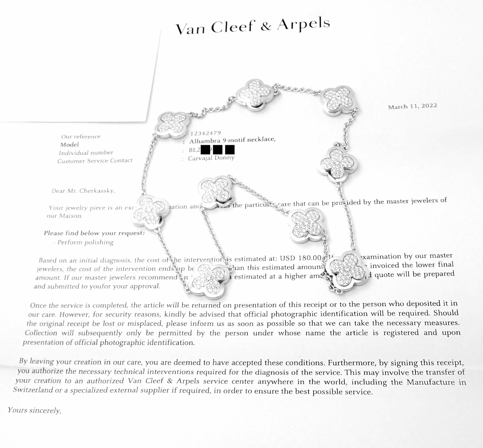Authentic Van Cleef & Arpels 18k White Gold Diamond Pure Alhambra Necklace - Luxury Jewelry for Women, Perfect for Weddings, Anniversaries & Special Occasions
