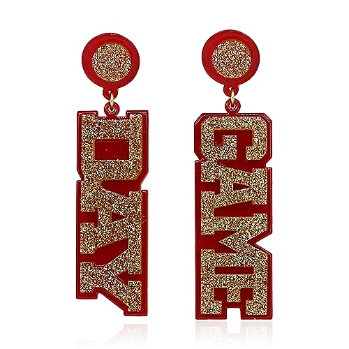 H:1pairs baseball earrings