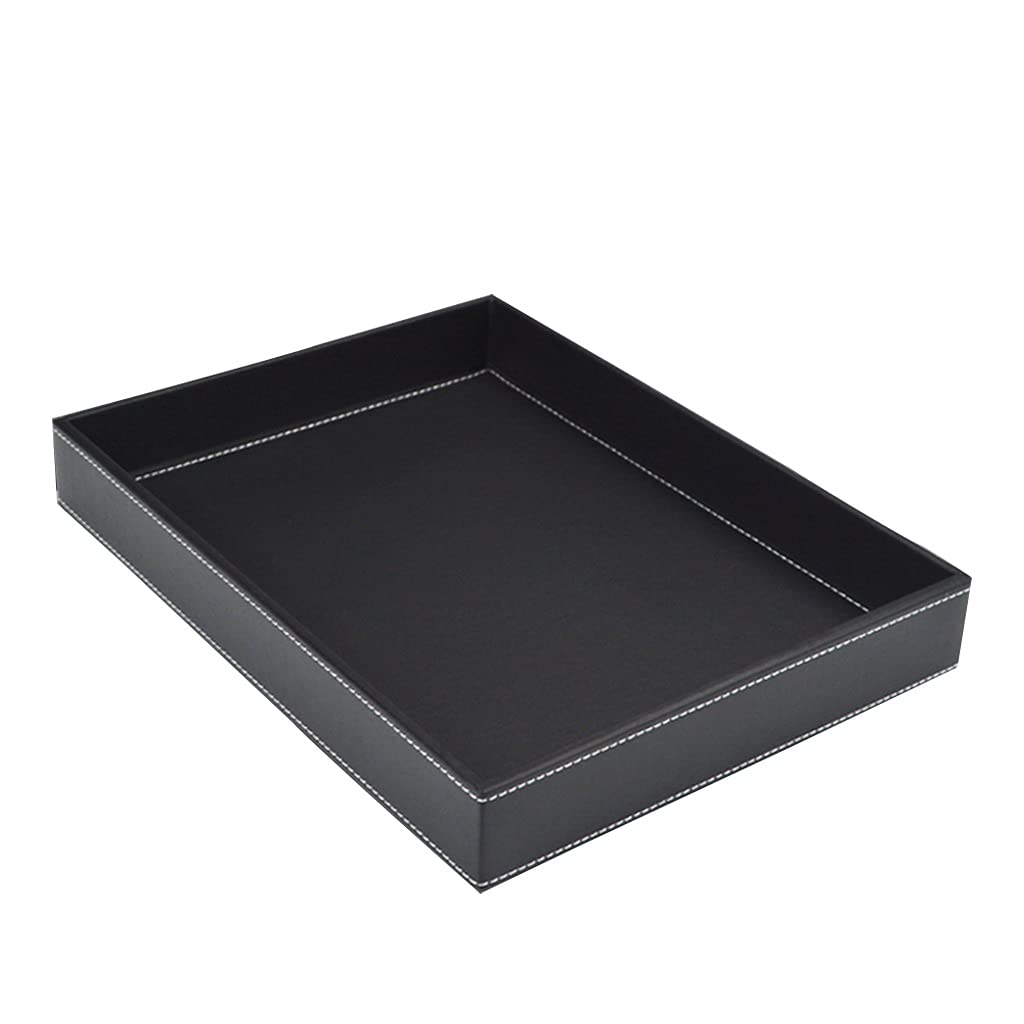 KAMWD Leather Jewelry Organizer Tray - Stylish Vanity Earring Holder & Desktop Catchall for Jewelry, Keys, Wallets, Phones - Perfect for Nightstand, Dresser, Bathroom Counter & Office Desk Organization