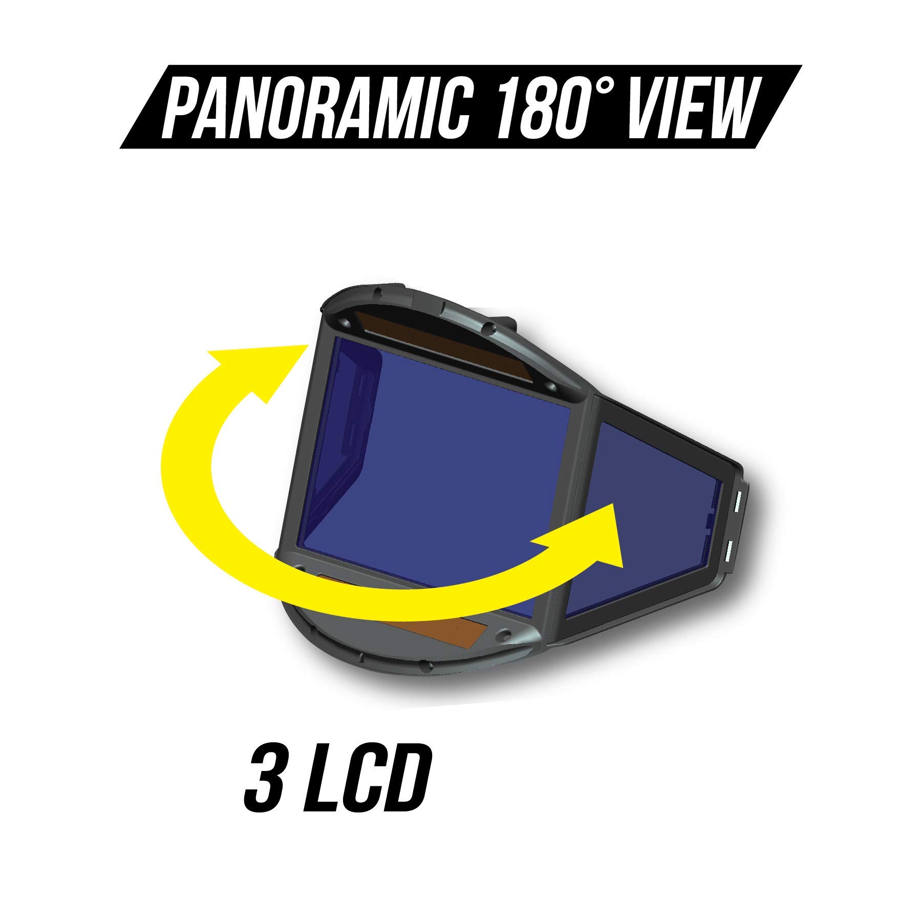 TGR Panoramic 180° View Solar Powered Auto Darkening Welding Helmet - True Color Vision, Carbon Fiber Shell - Ideal for MIG, TIG & Arc Welding Projects