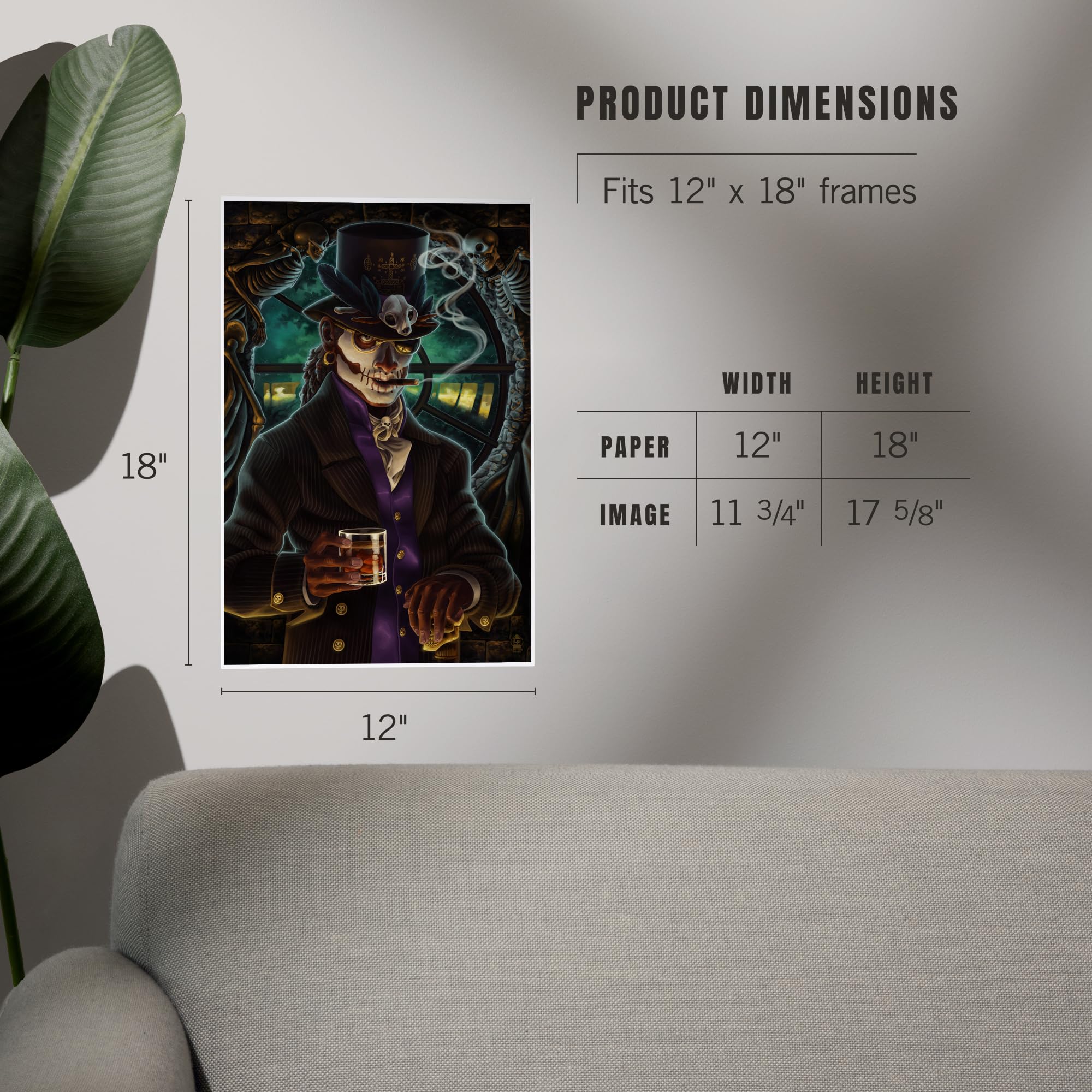 Lantern Press 12x18 Inch Voodoo Art Print - Framed Wall Decor for Living Room, Bedroom & Office | Gothic Home Decoration & Unique Gift Idea