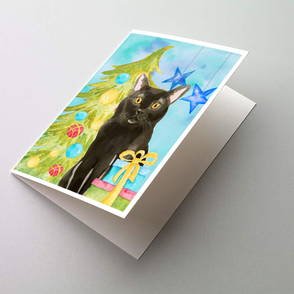 Bombay Christmas Greeting Cards & Envelopes - Pack of 8 Blank A7 Note Cards (5x7 Inches) for Holiday Wishes, Thank You Notes & Seasonal Correspondence - Whimsical Festive Design