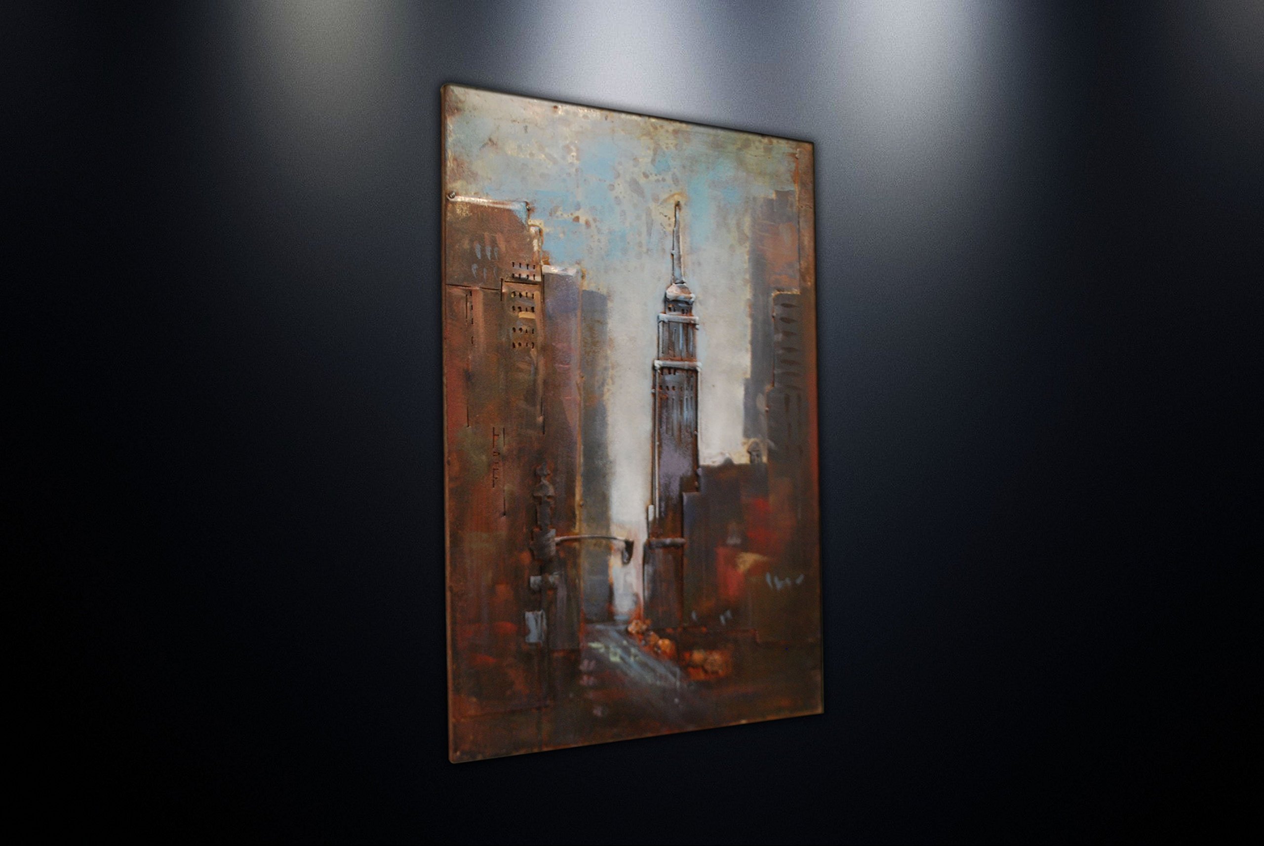 Modern Metal Wall Art Sculpture - Empire State Building Home Decor (15''x23'') - Perfect for Living Room, Office & Gift Ideas
