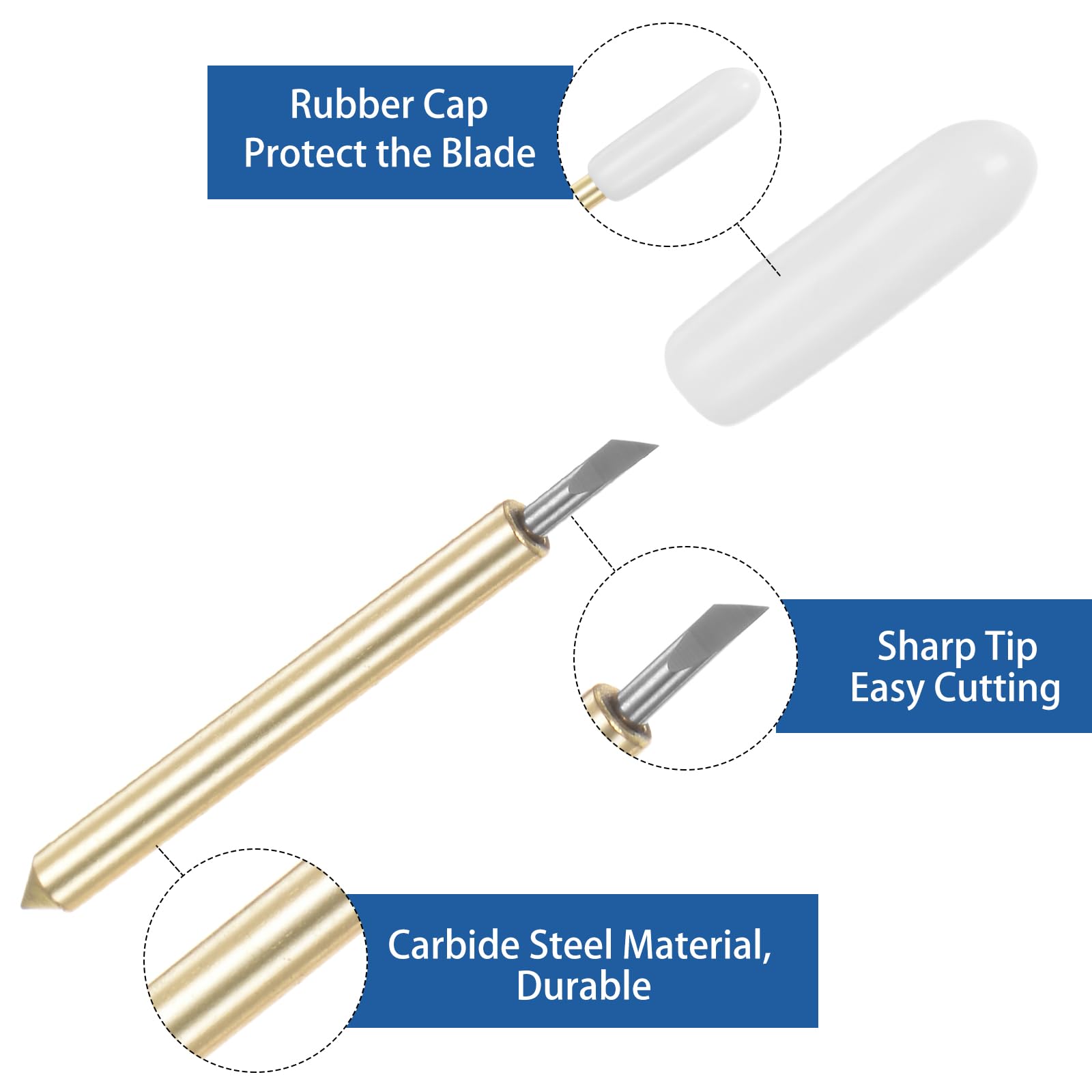 10Pcs Fine Point Cutting Blades for Cricut Maker/Maker 3/Explore Air/Air 2/Air 3 - Gold Tone Replacement Blades for DIY Crafts, Vinyl Cutting, Scrapbooking & Paper Projects