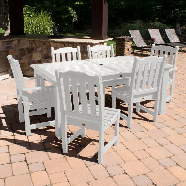 Lehigh 7-Piece Rectangular Outdoor Dining Set - Patio Furniture for Garden, Backyard, Poolside & BBQ Gatherings
