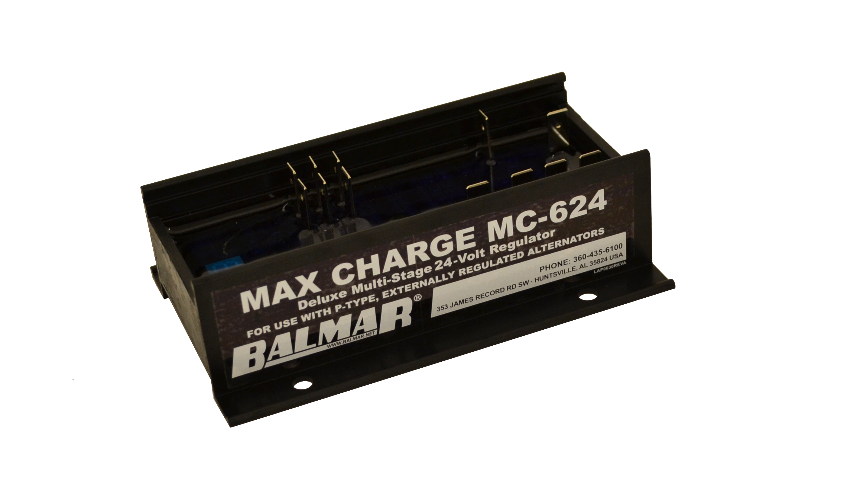 Balmar 24V Alternator Voltage Regulator - 10A Max Field Current for Marine, RV & Off-Grid Power Systems - MC 624 Replacement Part