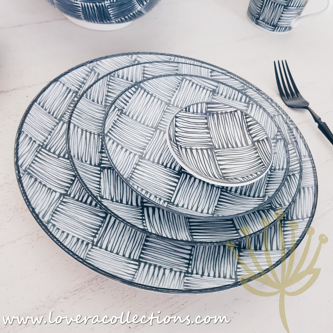 Awasaka Black & White Modern Checkered Dinnerware Set - 12-Piece Ceramic Plates & Bowls for Dining - Perfect for Restaurants, Weddings & Home Decor (60% Off Limited Time Sale)
