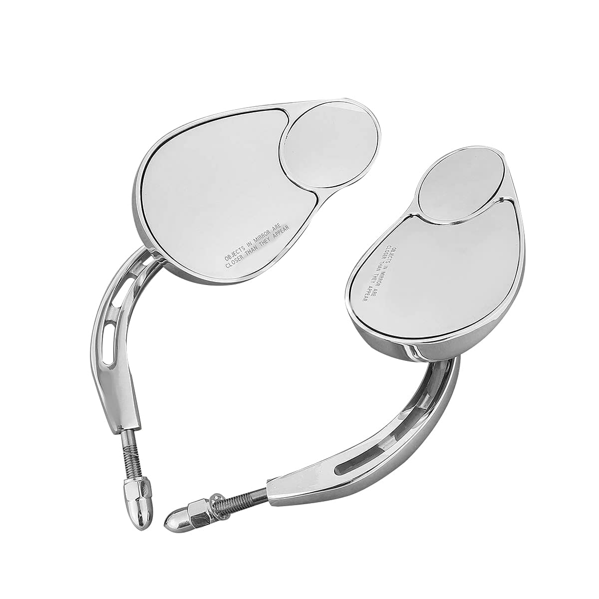 Harley Davidson Split Vision Rearview Mirrors - Chrome Fit for Touring, Road King, Street Glide, Electra Glide Ultra Classic FLHTCU, Fat Boy, Sport Glide XG750/XG500 & Sportster | Enhanced Safety & Style for Cruiser & Touring Motorcycles