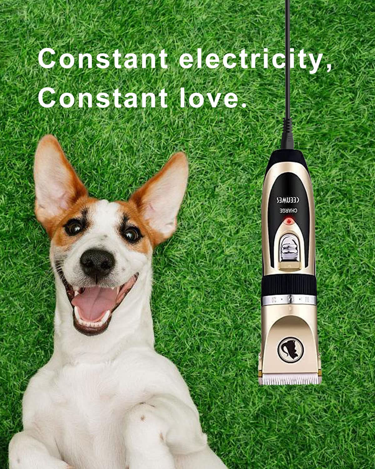 CEENWES Dog Clipper Charger Cord - 5V USB Replacement Charging Cable for Pet Grooming Trimmers & Cat Clippers - Includes Shaver Cleaning Brush - 3.3ft Power Cord - Perfect for Home Pet Grooming & Professional Use