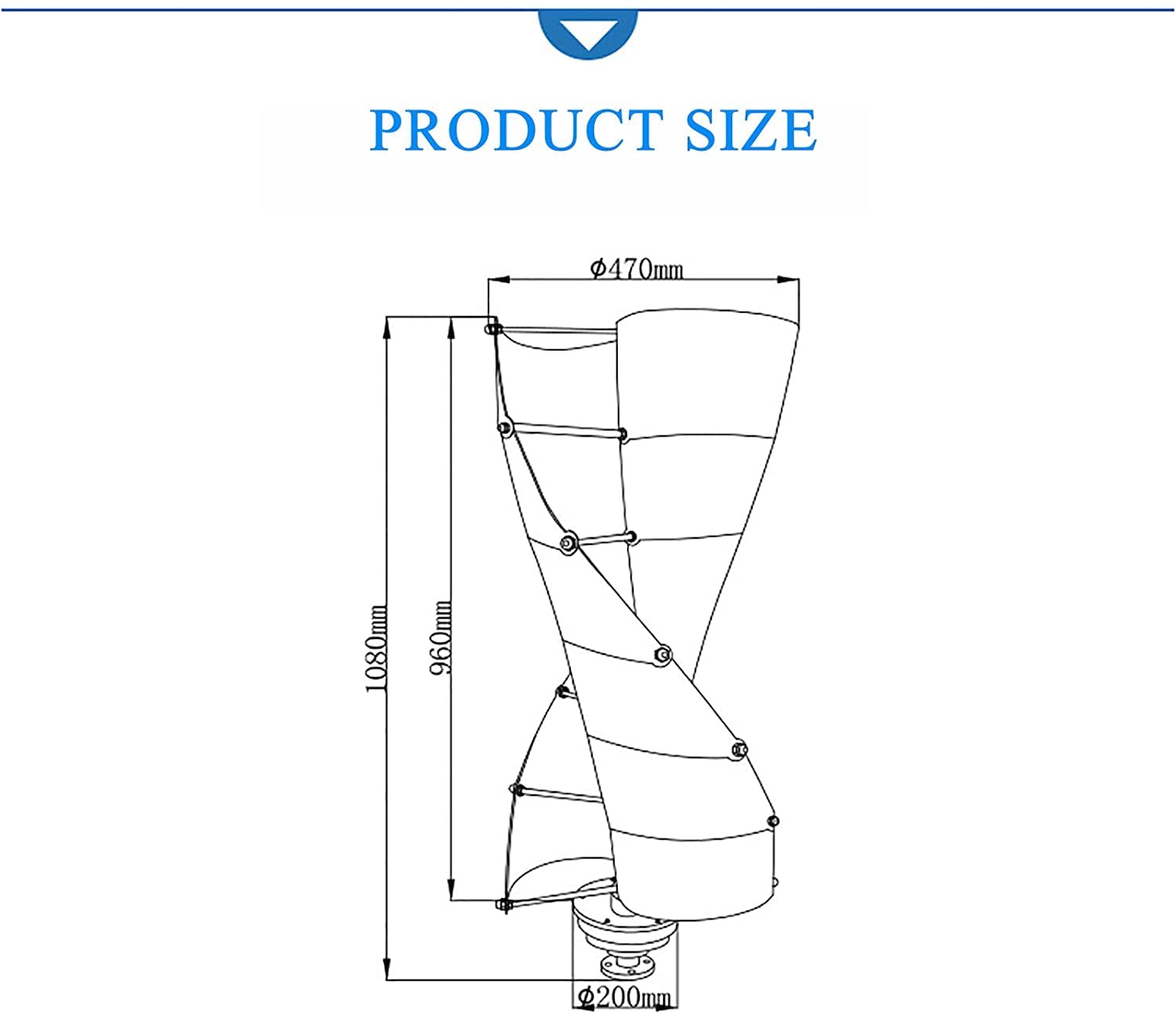 12,000W Vertical Axis Wind Turbine Generator with MPPT Charge Controller - Black | Helix Spiral Design for Residential Wind Power | Perfect for Off-Grid Homes, Cabins & Renewable Energy Systems