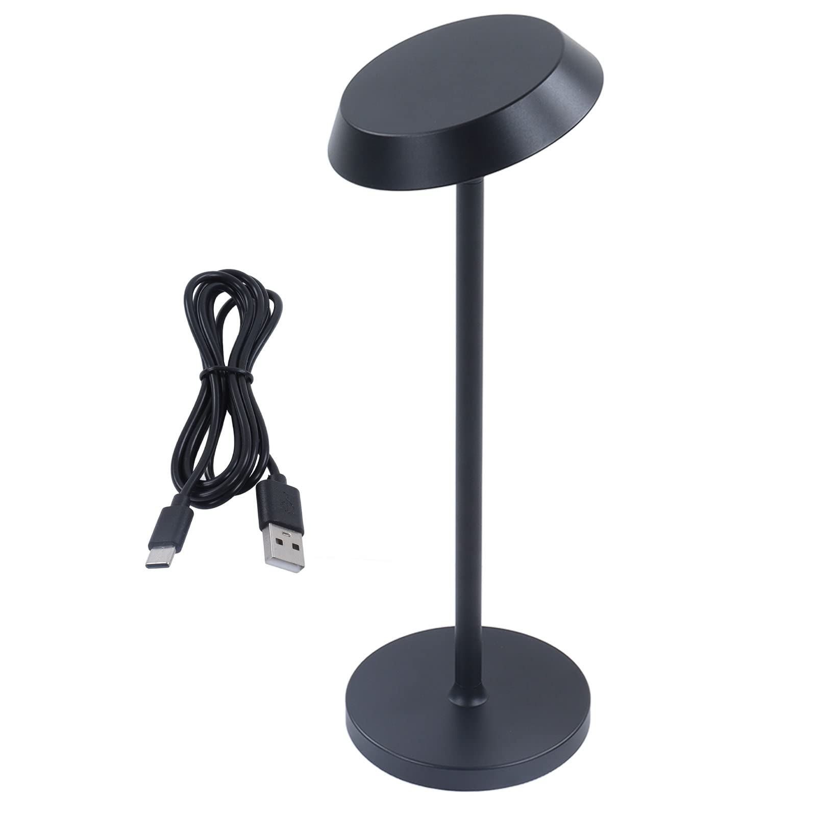 Haofy LED Desk Lamp with USB & Battery Charging, Adjustable Study Lamp for Home Office, Bedroom, Dorm, Reading & Night Use (Black)