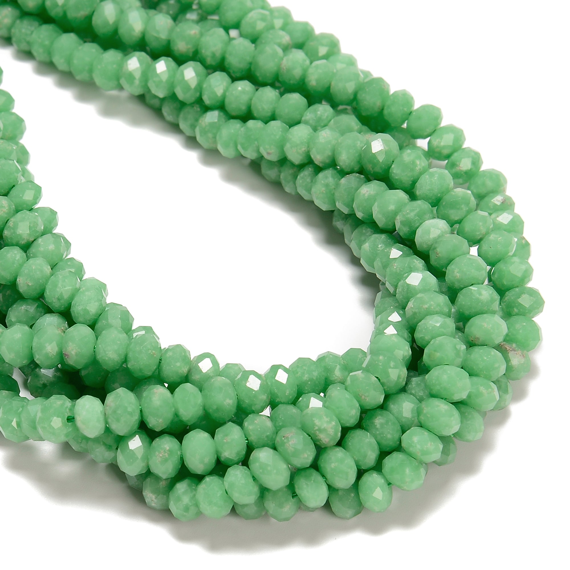Natural Dark Green Moonstone Faceted Rondelle Beads 5x8mm - 15.5 Inch Strand for Jewelry Making, DIY Bracelets & Necklaces - Healing Crystal Beads for Spiritual Energy & Meditation