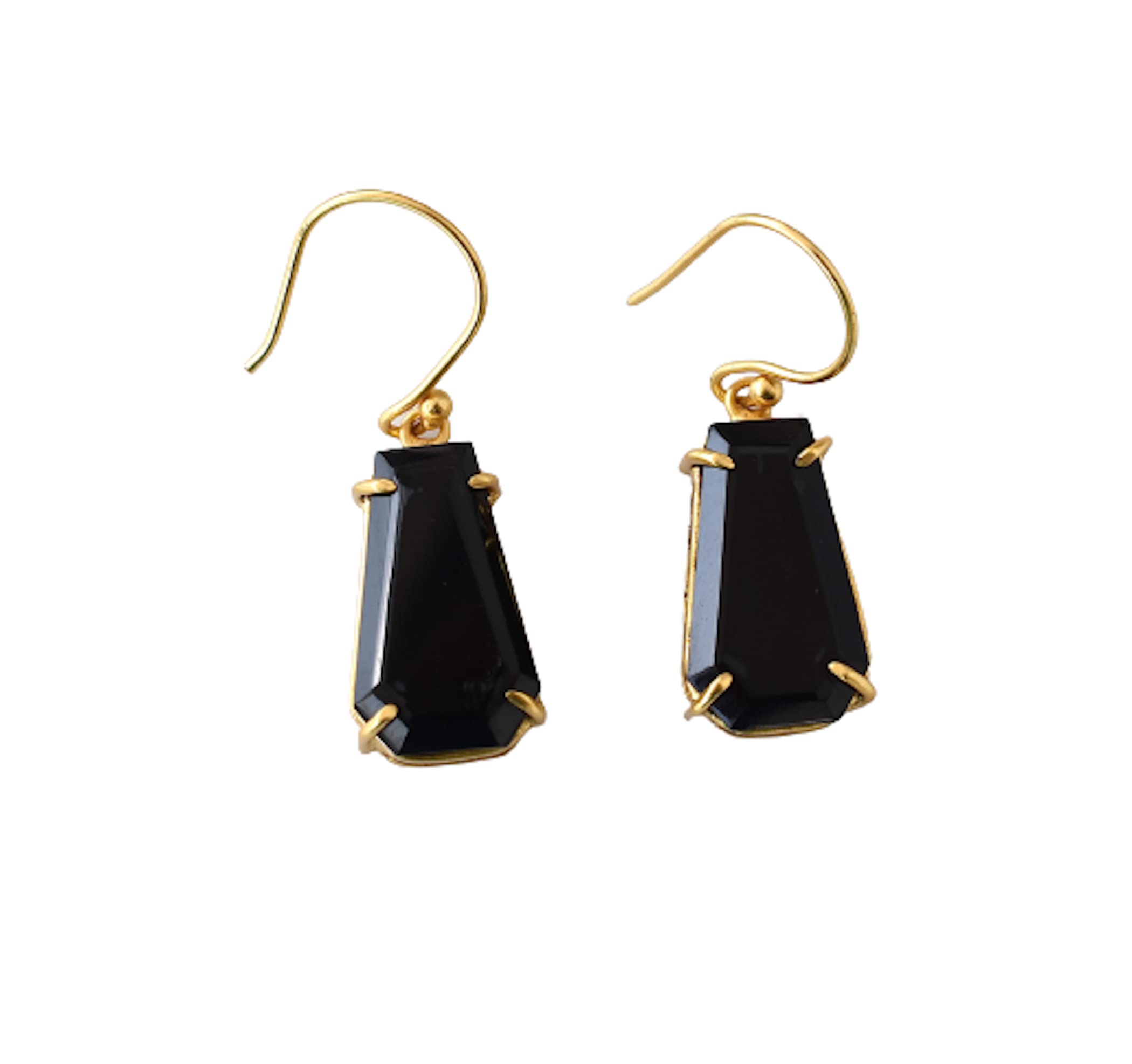 Veracity Jewelry Black Onyx Coffin Stud Earrings for Women - Handmade Sterling Silver Gothic Jewelry Gift for Her - VE-415 | Perfect for Halloween, Goth Fashion & Alternative Style