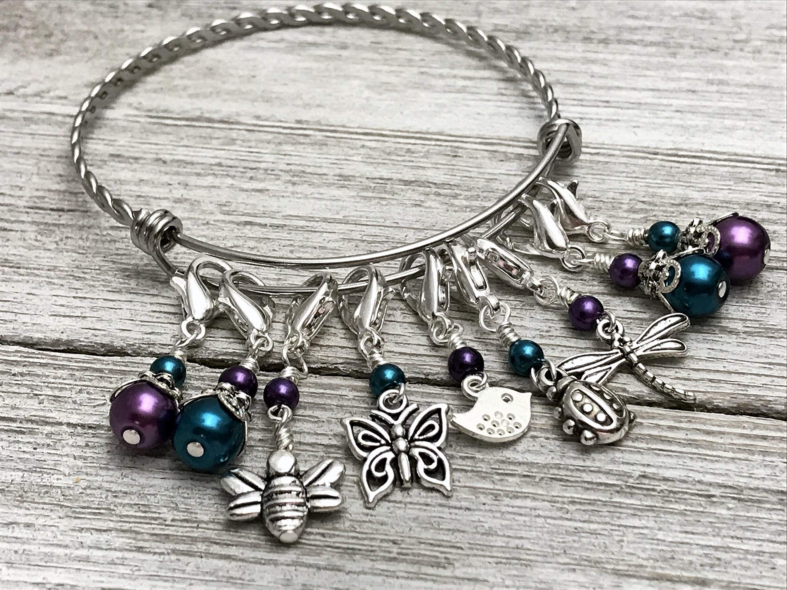 9-Piece Stitch Marker Charm Bracelet for Knitting & Crochet - Summer Friends Design | Perfect for Yarn Crafts, DIY Projects & Gift Giving