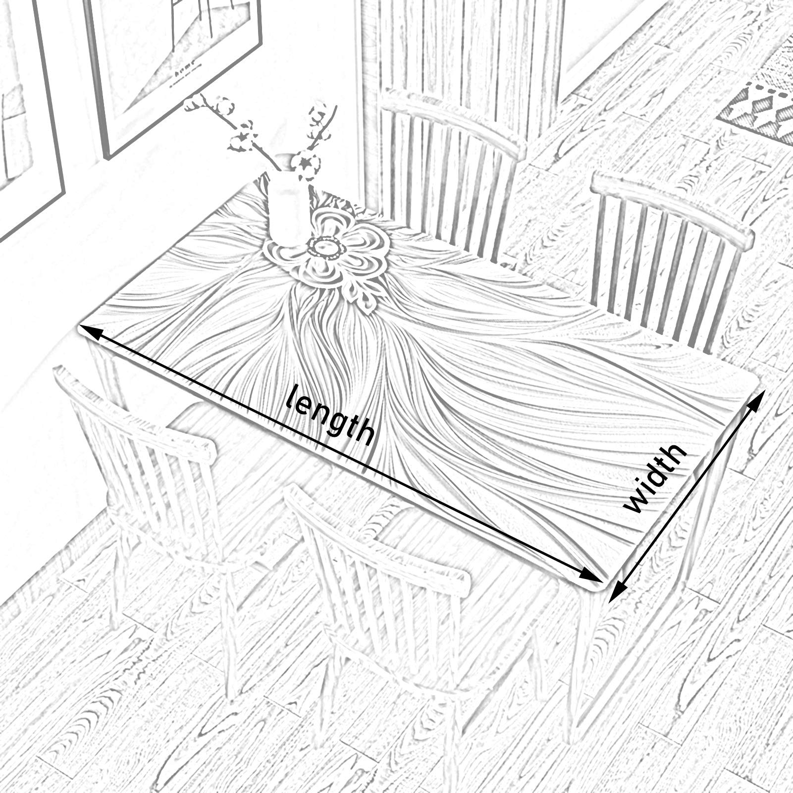 3D PVC Table Cover Protector - 1.5mm Thick Wipeable Plastic Tablecloth - Waterproof Desk Pad Mat for Dining Room, Office & Kitchen - 80x120cm (31x47 Inches) - Easy to Clean & Durable Surface Protection