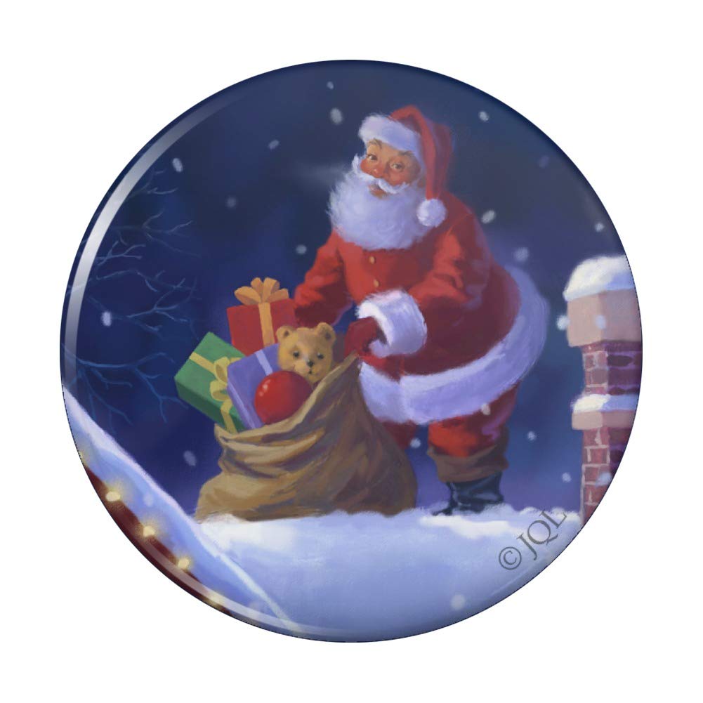 Christmas Santa Claus Rooftop Decorative Fridge Magnet - Festive Kitchen & Office Decor for Holidays