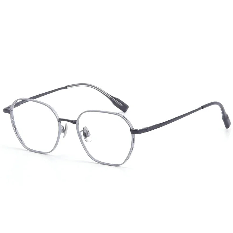 Aror Unisex Full Rim Flat Top Polygon Titanium Eyeglasses Frame - Lightweight Durable Titanium Glasses for Men & Women - Perfect for Reading, Work, and Fashion Accessories