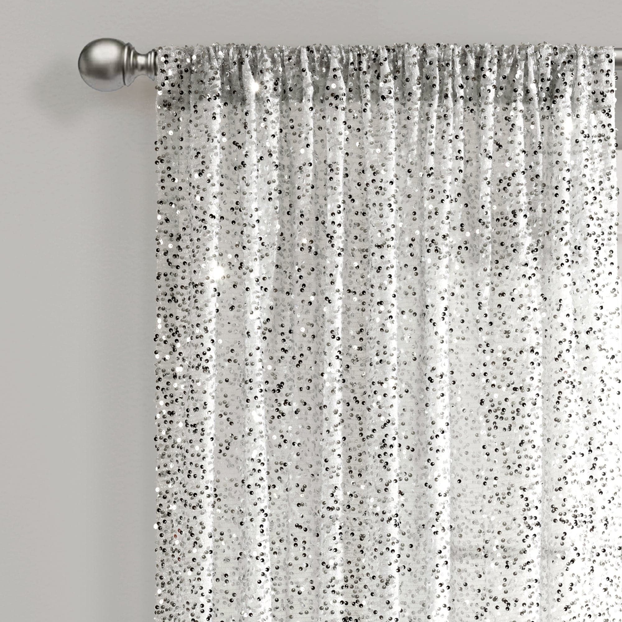 Elegant Ballgown Glam Sparkle Sequins Window Curtain Panel - Luxury Bedroom & Living Room Drapes for Wedding, Party, and Home Decor