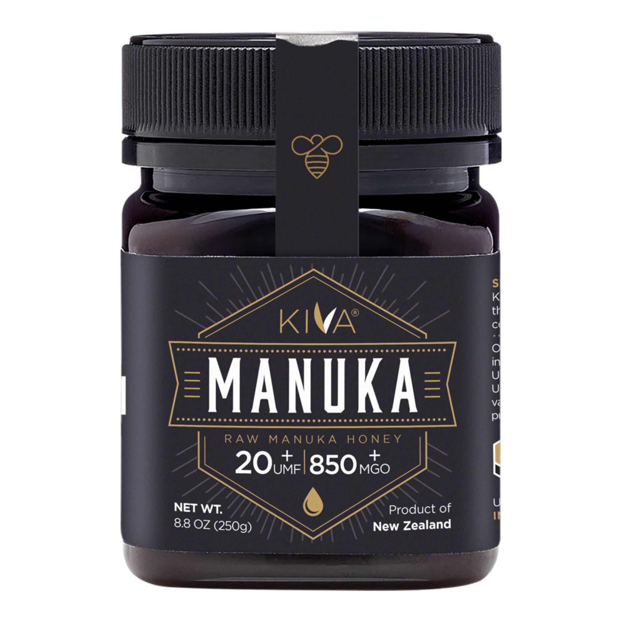 UMF 20+ Manuka Honey 8.8oz - Pure NZ Non-GMO for Immune Support & Wellness