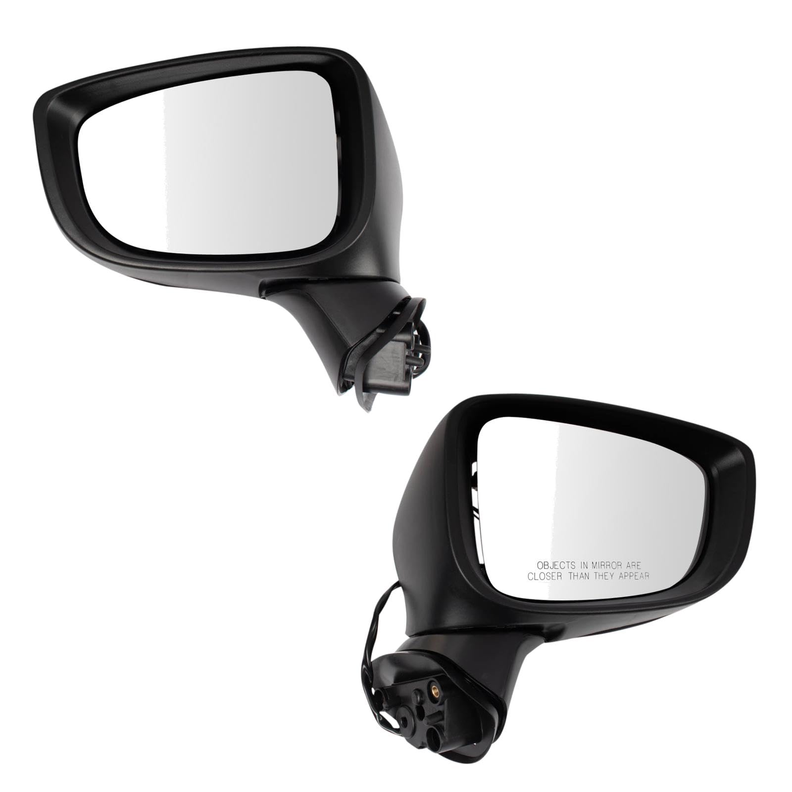 TRQ Driver & Passenger Side Mirror Set - Compatible with 2017-2018 Mazda 3 (Models MA1320184, MA1320229, MA1321184, MA1321229) - Non-Heated, with Housing & Turn Signal - Perfect for Replacement & DIY Auto Repair