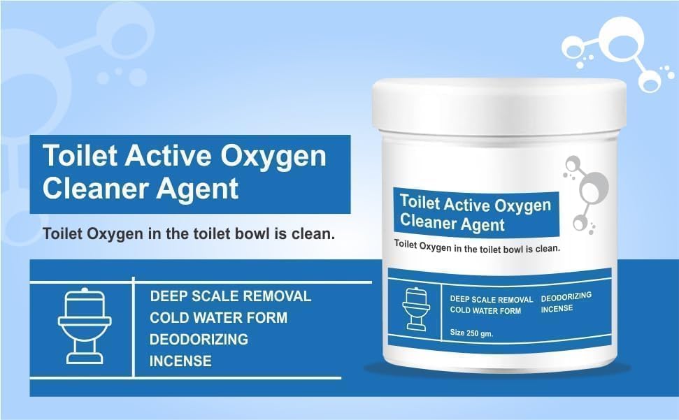 YTANYZ Active Oxygen Toilet Cleaner Powder with Super Cleaning Liquid - Effectively Removes Stubborn Stains & Odors (250g Powder + 100ml Liquid) | Ideal for Bathroom, Toilet Bowl & Household Cleaning