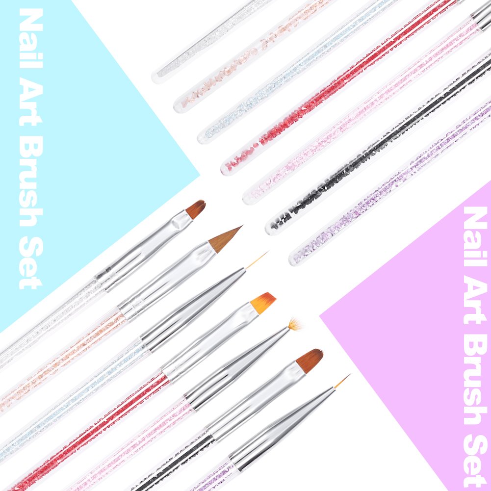 7Pcs Professional Nail Art Brush Set for Gel Polish - Liner, Carving & Flower Drawing Pens - Essential Nail Design Tools for Salon & Home Manicures - Perfect for Acrylic, Gel Extensions & Nail Art Designs