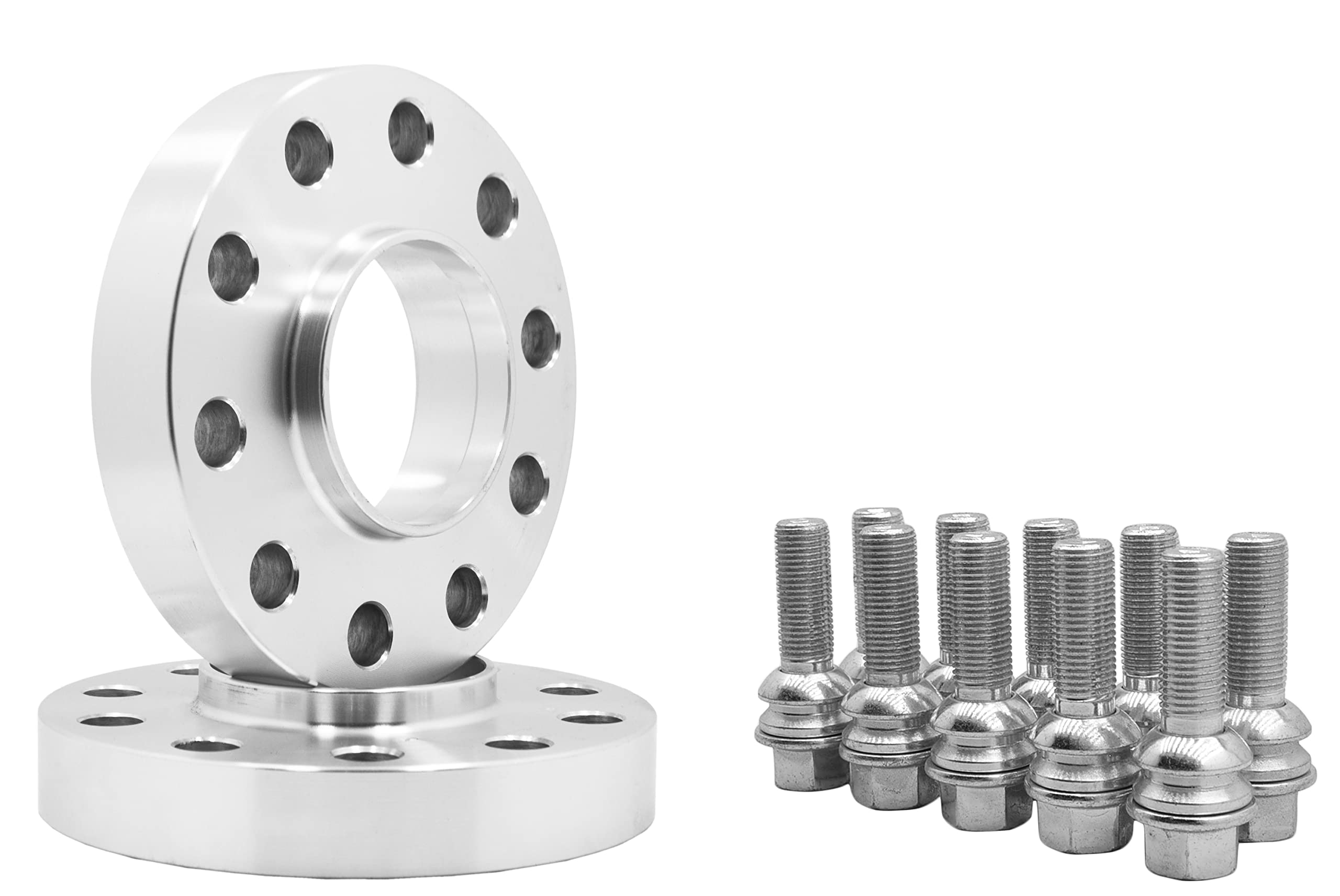 2 Pc 5x130mm Billet Aluminum Wheel Spacers - Hub Centric 20mm Thick | 5x130mm 71.5mm Hub Bore | Includes Zinc R14 Wheel Bolts | Compatible with Porsche 911, 924, 928, Boxster, Cayman, Panamera OEM Wheels | Perfect for Enhanced Stance & Performance Upgrades
