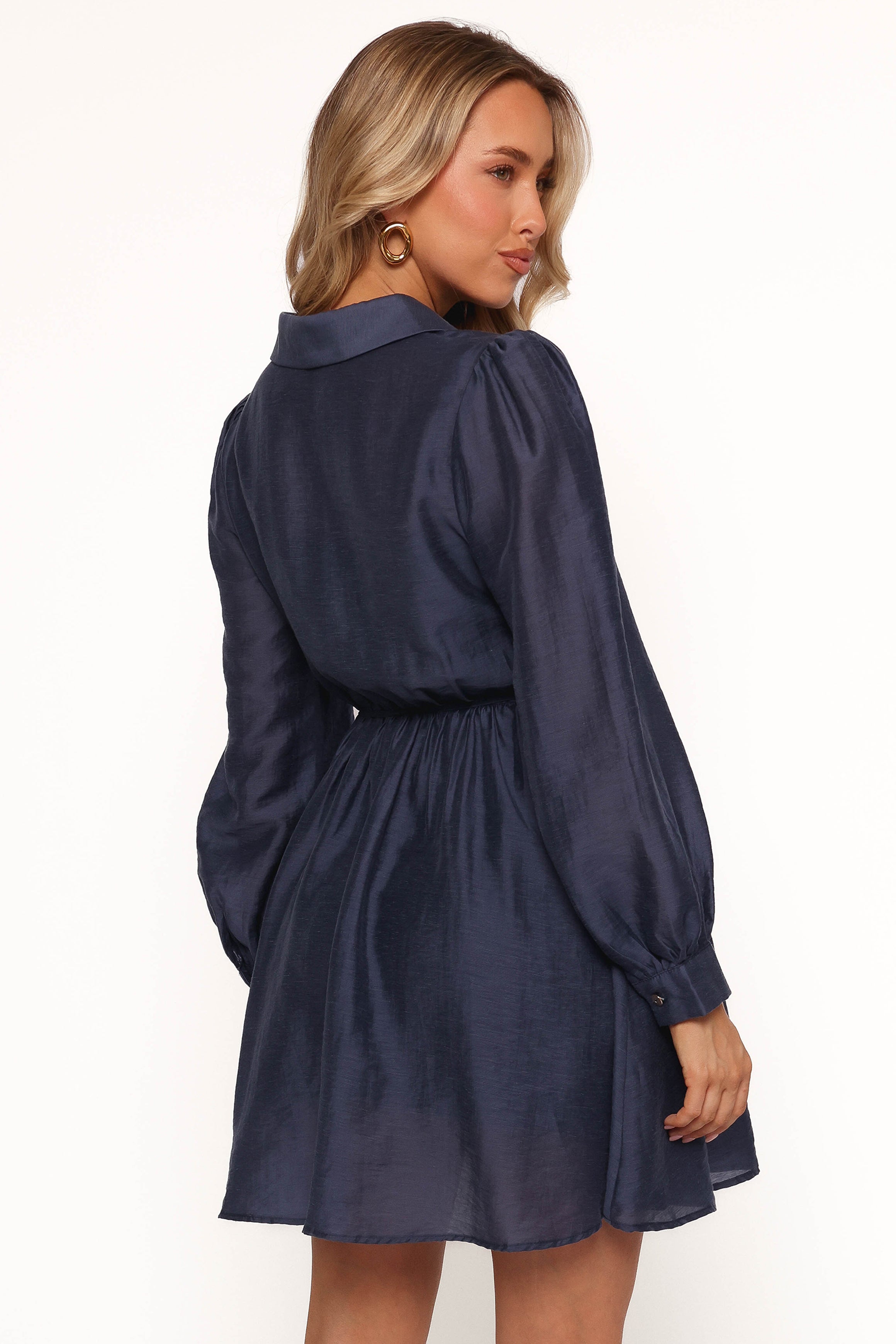 Everett Long Sleeve Mini Dress for Women - Navy Blue Casual Bodycon Dress for Date Night, Party & Office Wear