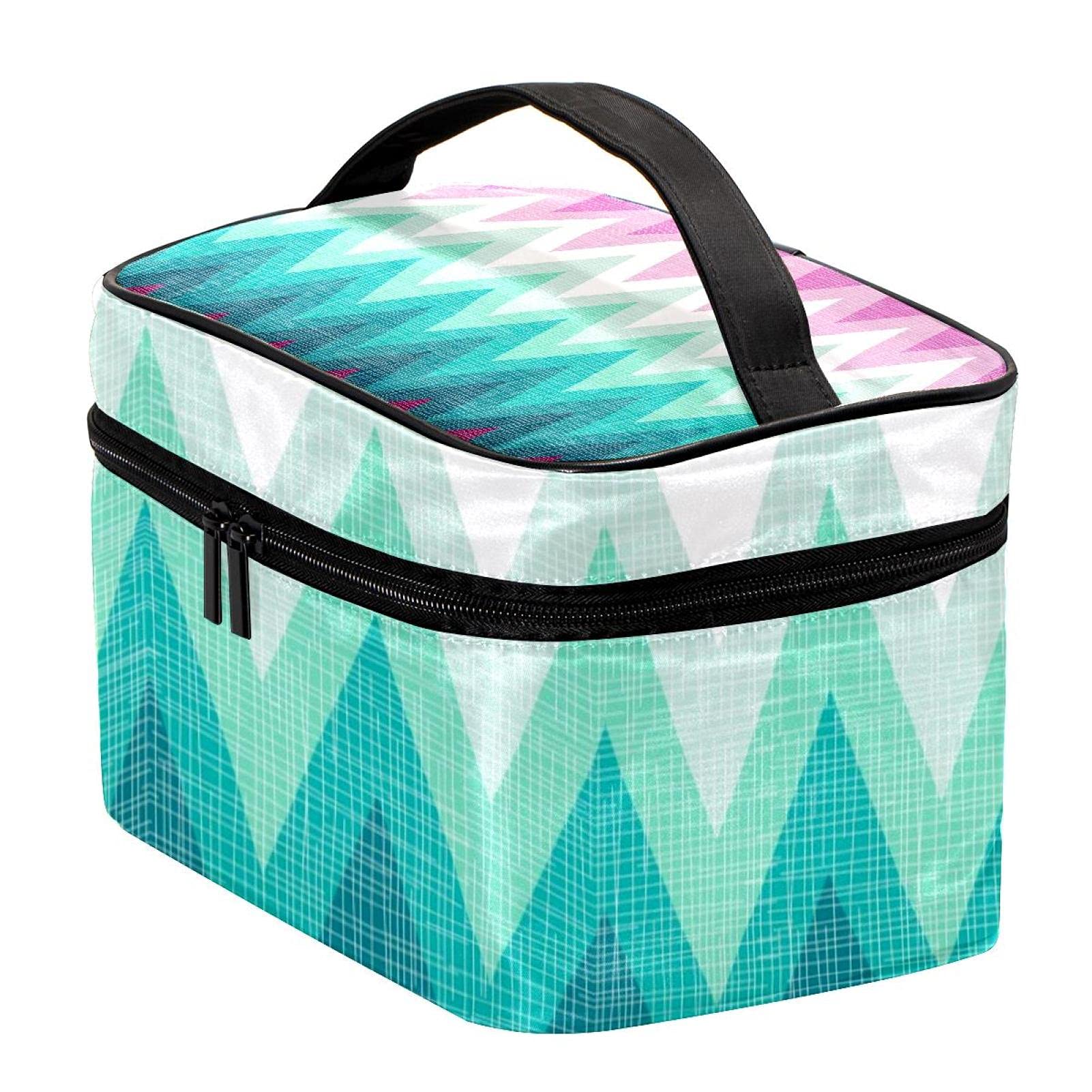 Colorful Waves Cosmetic Bag - Large Travel Makeup Organizer for Women | Perfect for Vacation & Daily Use