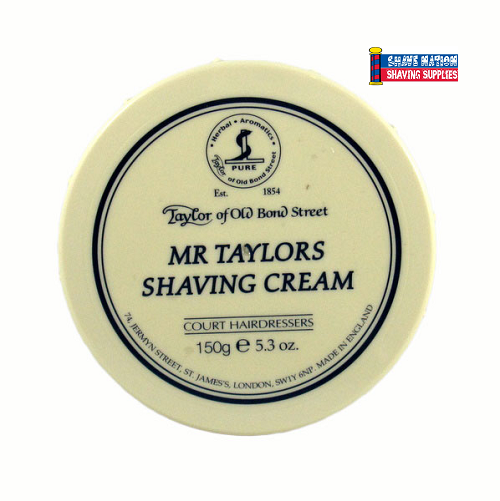 Taylor of Old Bond Street Mr Taylor's Shaving Cream Jar - Luxury Men's Grooming for Sensitive Skin - Perfect for Wet Shaving & Beard Care at Home or Travel