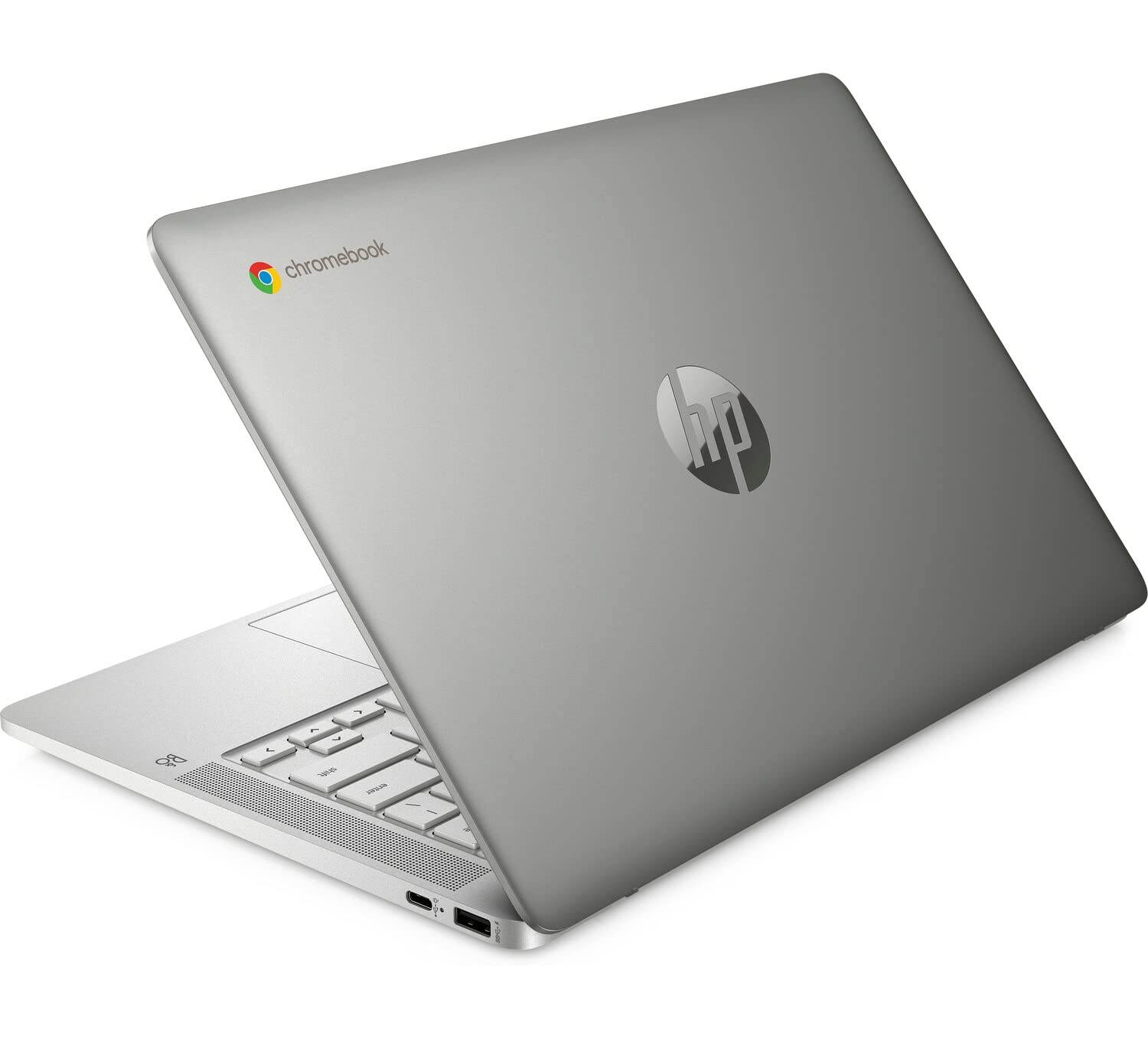 HP Chromebook 14a-na0009ca 14-inch Laptop - Intel Celeron N4020, 4GB RAM, 32GB eMMC, UHD Graphics 600, Bluetooth, WiFi, USB-C, Webcam - Google Chrome OS (Renewed, Mineral Silver) | Perfect for Students, Remote Work & Light Computing