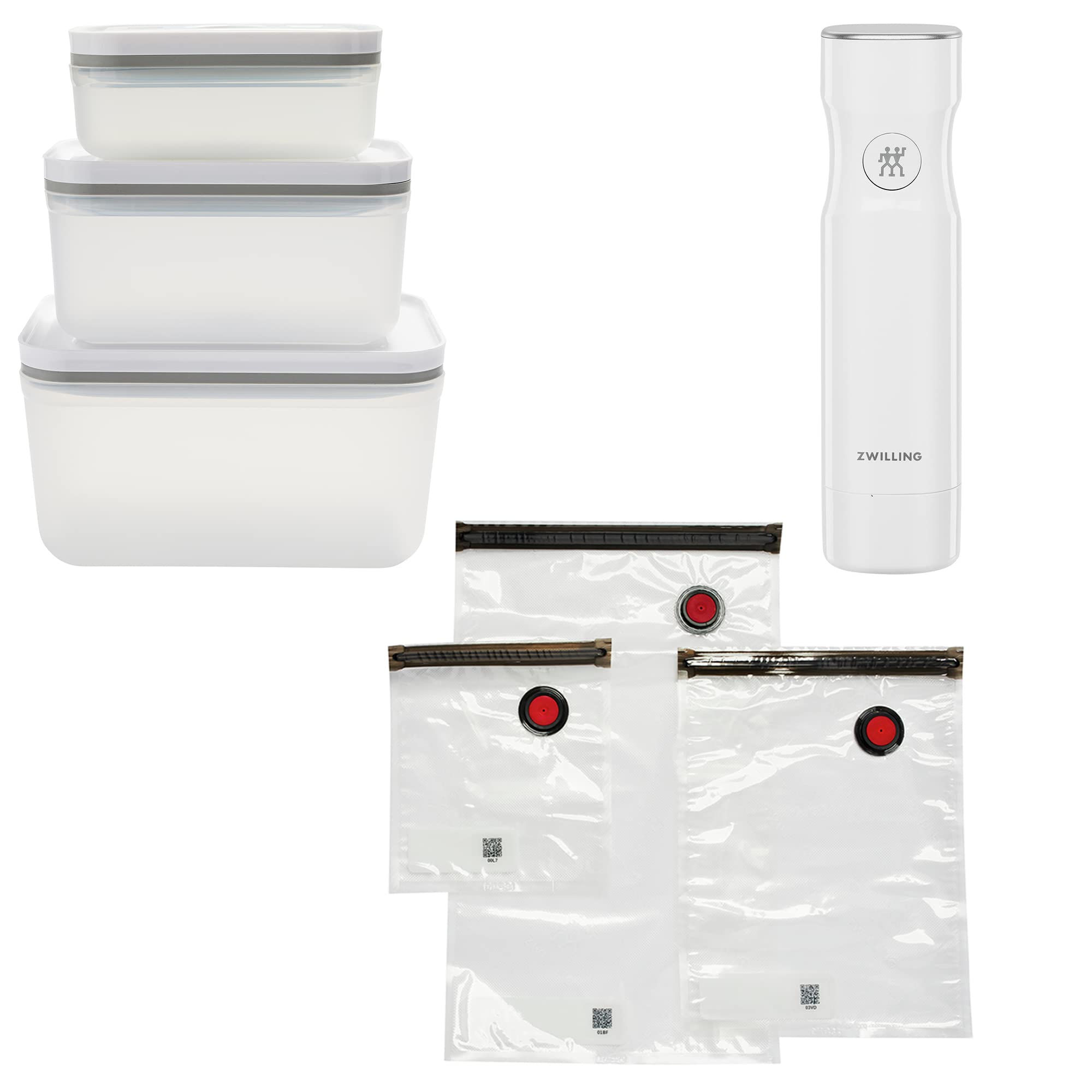 ZWILLING Fresh & Save Vacuum Pump System with Airtight Food Storage Containers & Vacuum Sealer Bags - Keep Food Fresh Longer for Meal Prep, Leftovers & Sous Vide Cooking