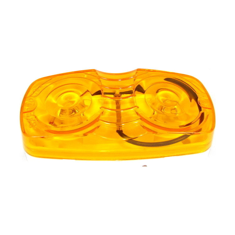Fortpro 4x2 Clearance Marker Double Bullseye Trailer Light - Amber Incandescent Bulb for Semi Trucks & Commercial Vehicles - Heavy Duty Safety Lighting for Road Visibility
