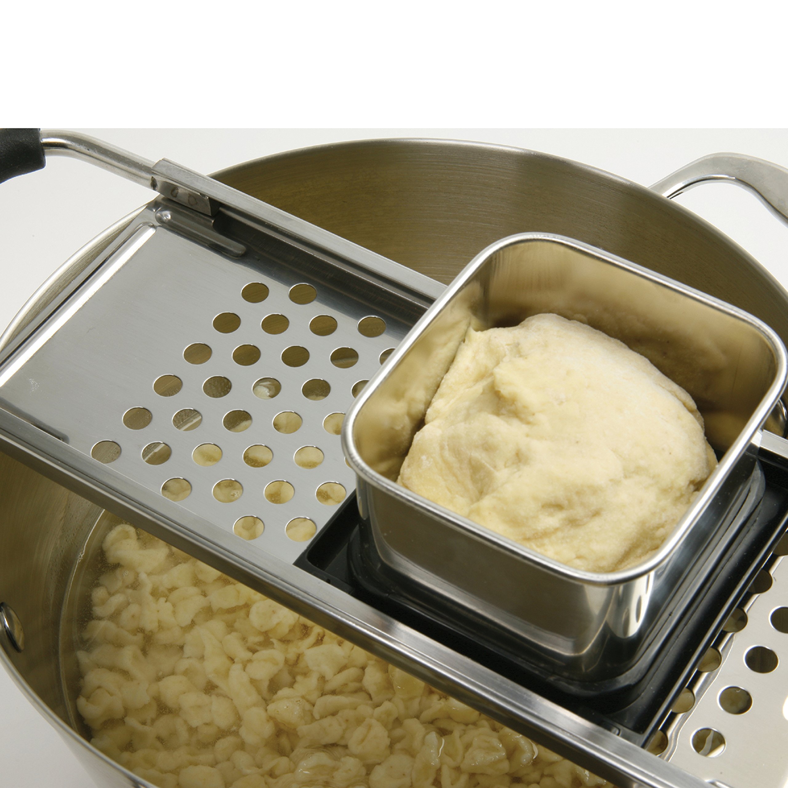 Norpro 3129 Stainless Steel Spaetzle Maker - Durable German Noodle Press for Homemade Dumplings & Pasta - Perfect for Kitchen, Restaurant & Food Preparation