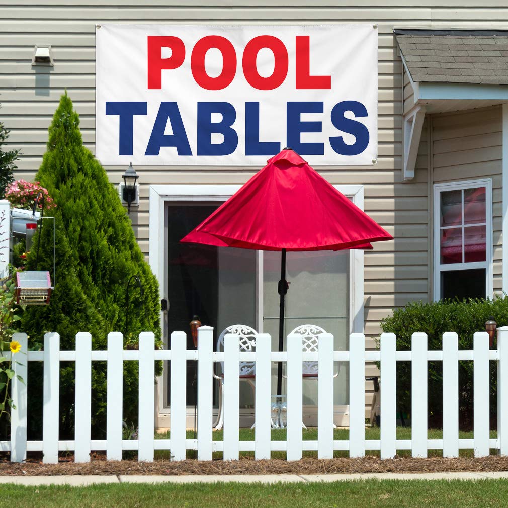 Durable Vinyl Banner for Pool Tables, Business & Outdoor Use - Weatherproof, Industrial Yard Signs with 4 Grommets (24x48 Inches) - Perfect for Advertising, Events & Backyard Decor