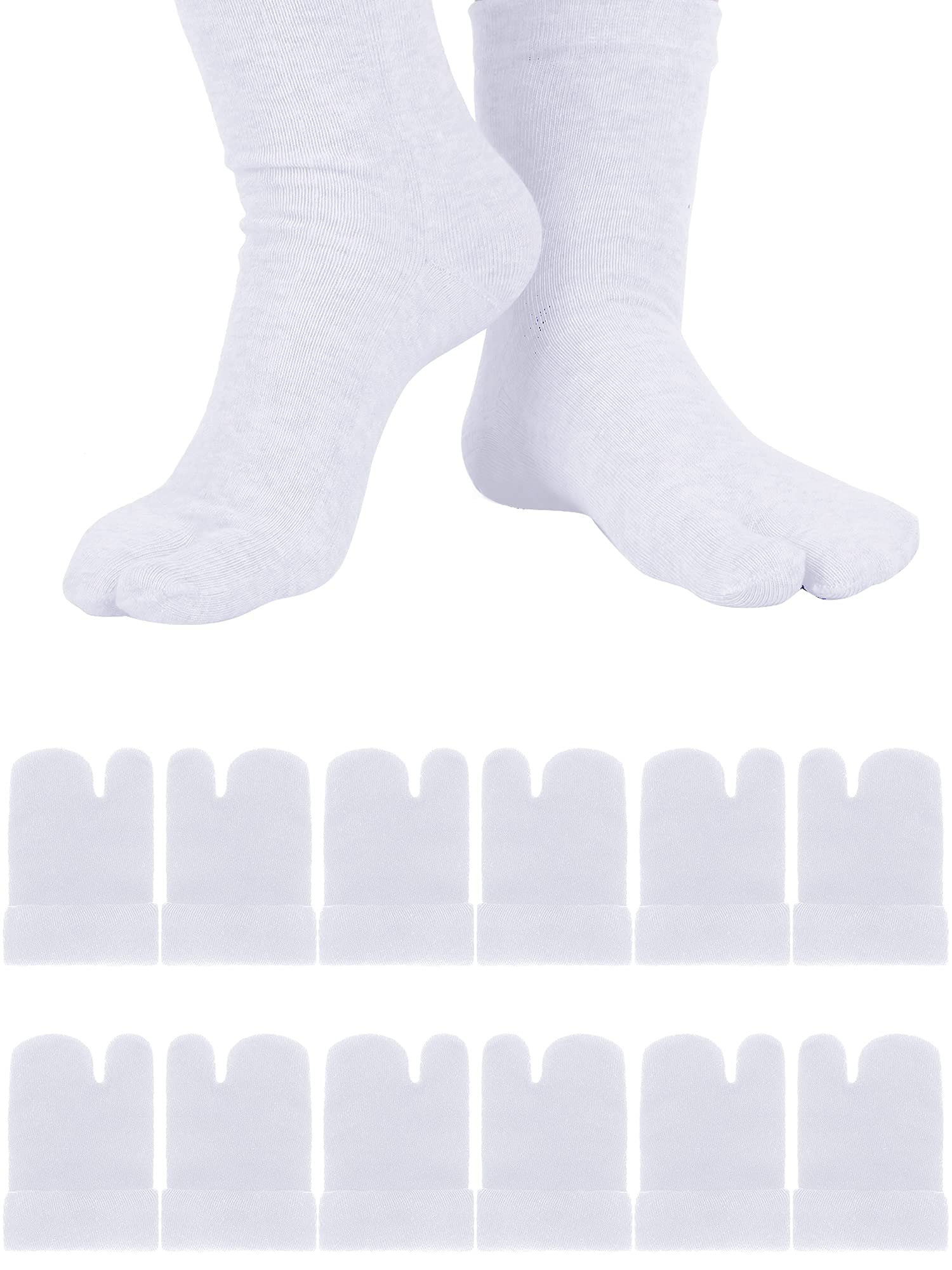 Geyoga 6 Pairs Flip Flop Socks - Split Toe Tabi Socks for Men & Women - Soft Elastic Cotton Socks for Yoga, Pilates, Home & Outdoor Activities
