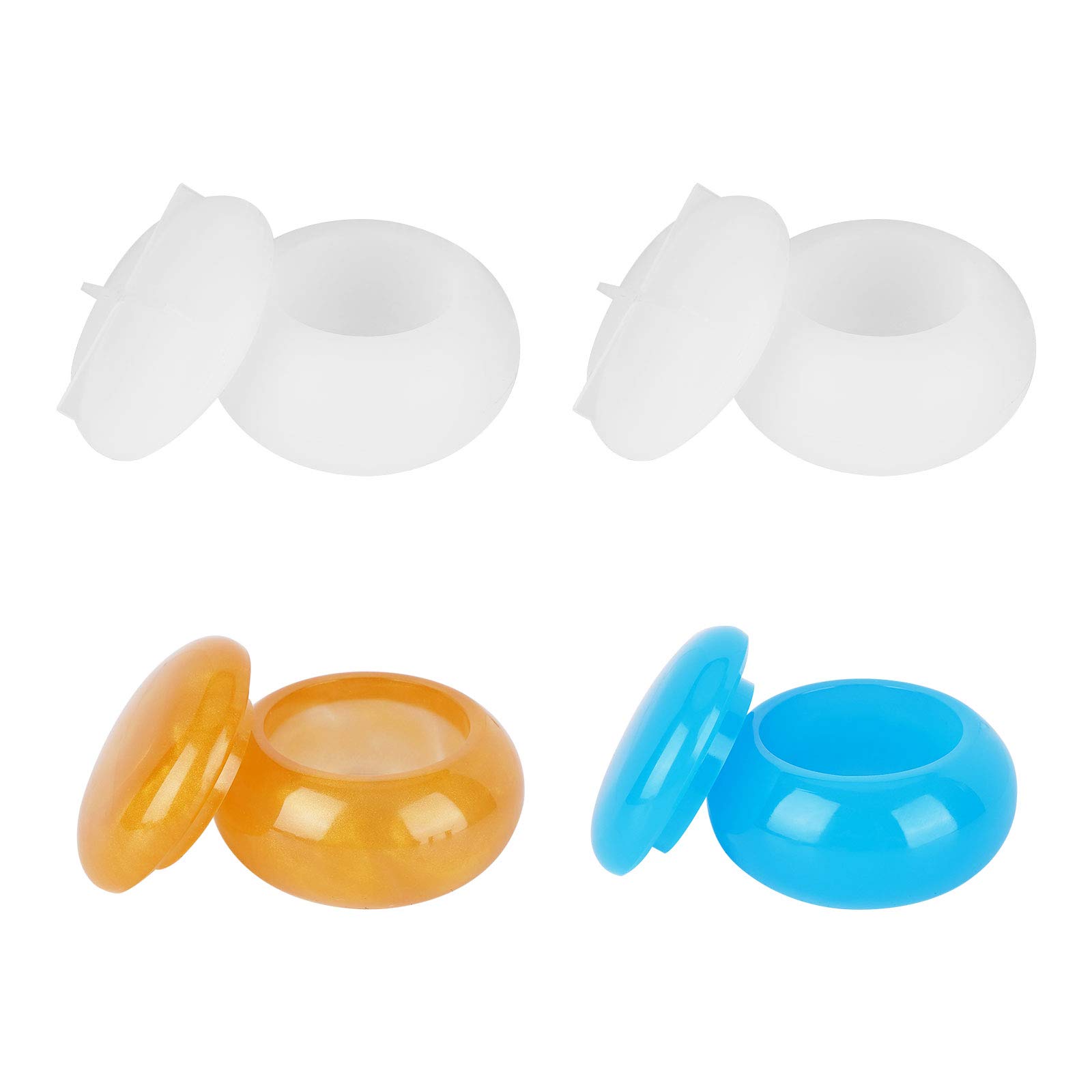 Premium Silicone Resin Molds with Lids - Set of 2, Epoxy Casting Storage Containers for Jewelry, Earrings, Rings, Coins & Keys | DIY Candle Jars, Candy Tins & Home Decor | Perfect for Crafting, Organizing & Gift Packaging