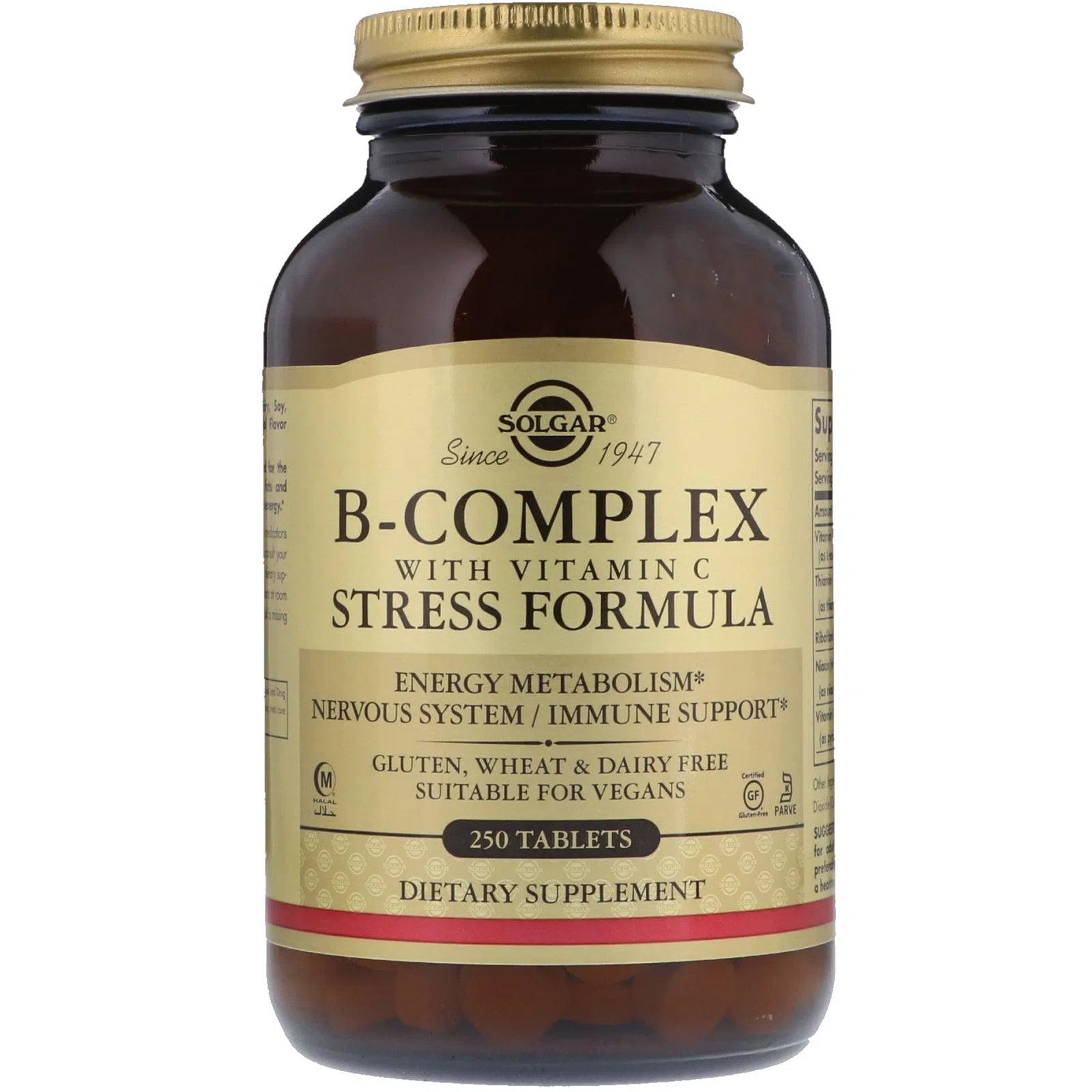 Solgar B Complex with Vitamin C Stress Support Supplement - Boost Energy, Immunity & Stress Relief for Daily Wellness