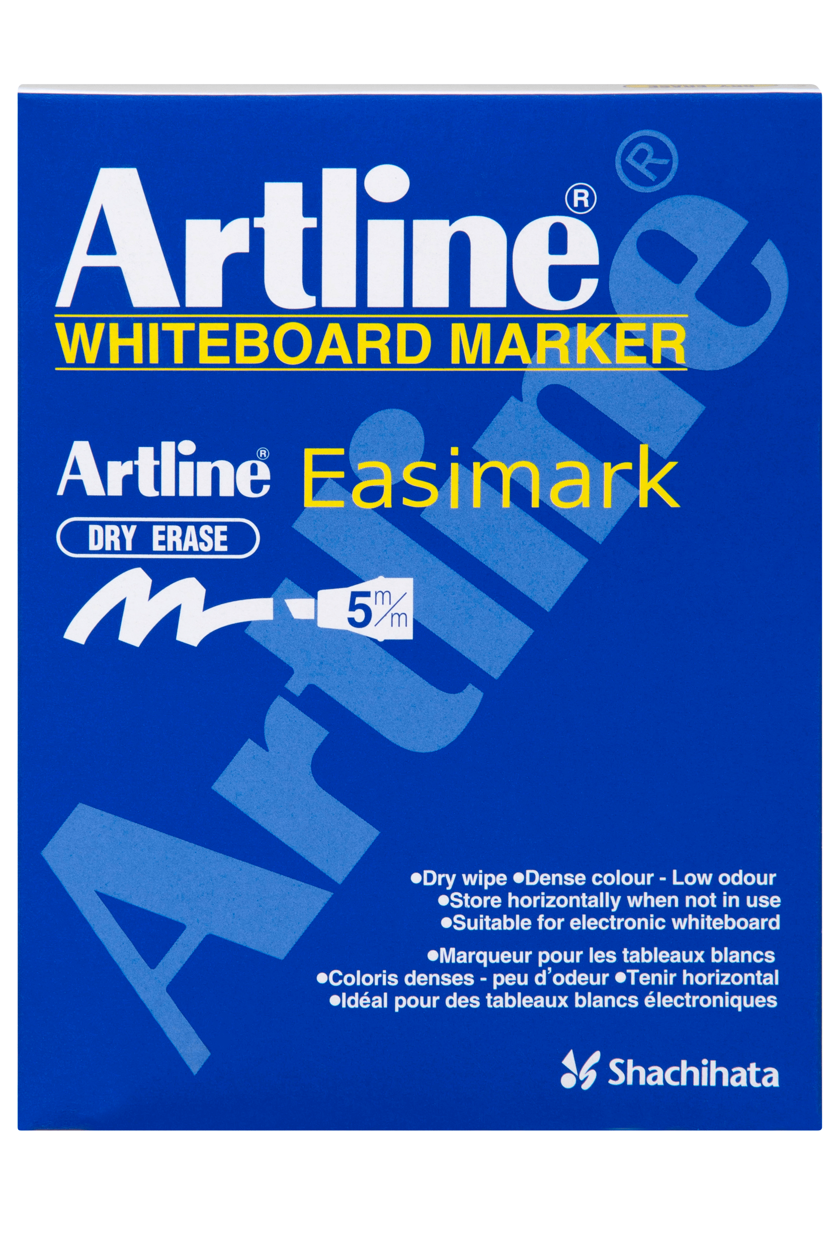 Artline 159 Easimark Whiteboard Marker - 5mm Chisel Tip, Black Ink, Pack of 12 - Perfect for Office Meetings, Classroom Teaching & Home Organization