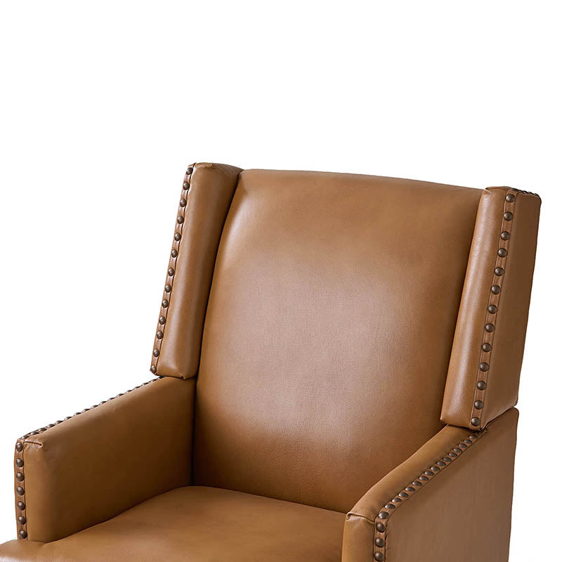 Genuine Leather Mid Century Modern Accent Chair - Rosa Design for Living Room, Office & Lounge - Stylish & Comfortable Seating