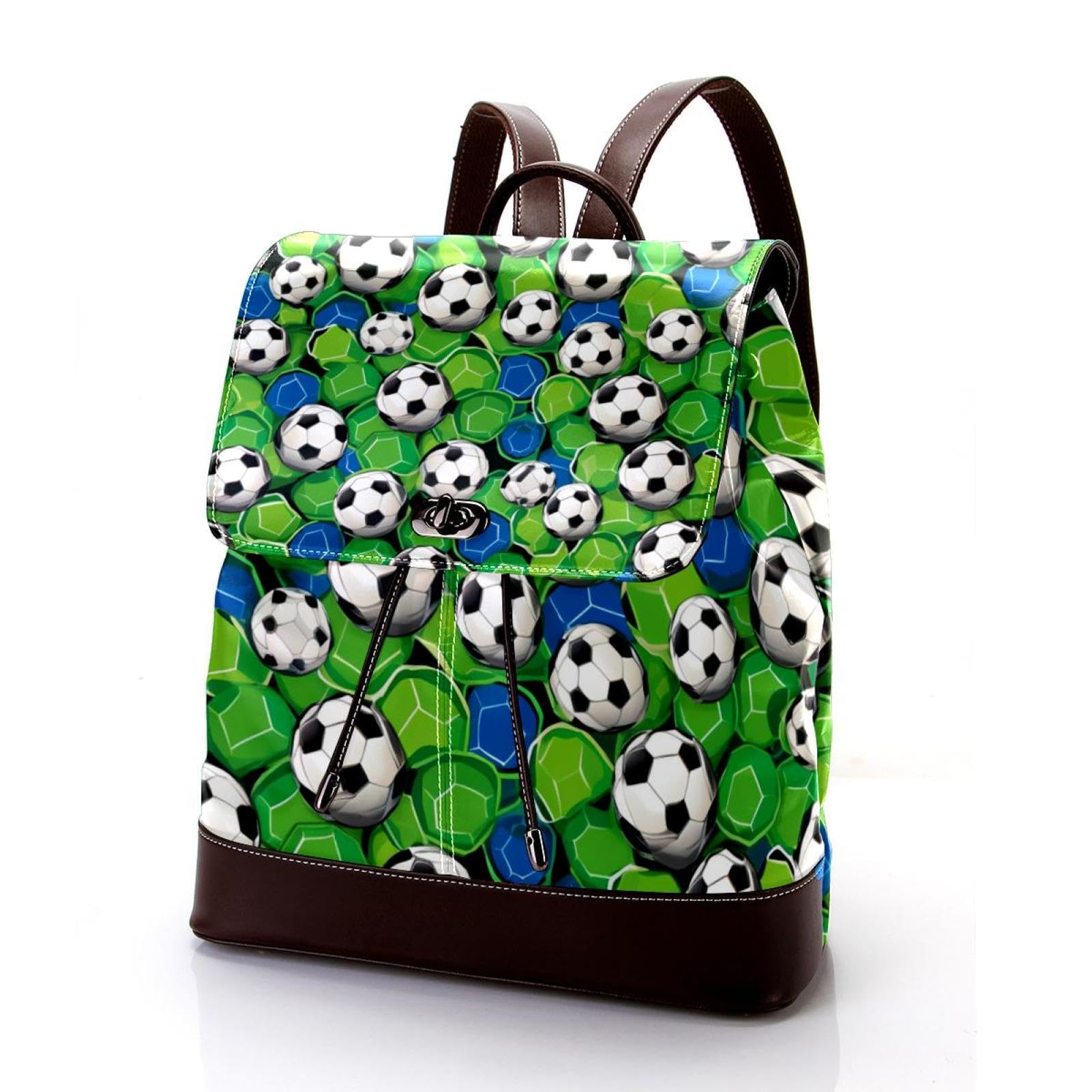 Stylish Travel Backpack for Women & Men - Durable Floral Soccer Ball Design Backpack for Work, School & Outdoor Adventures