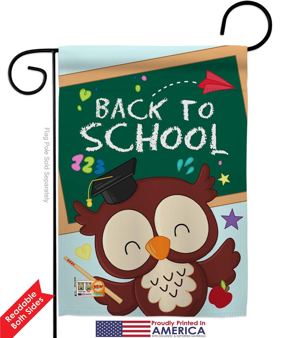 Back to School Garden House Flags Set - Double-Sided 28x40 Inch Yard Banner for First Day of School, Teacher & Student Classroom Decor - Made in USA | Perfect for School Bus Welcome Signs, Teacher Appreciation Gifts & Classroom Door Decorations