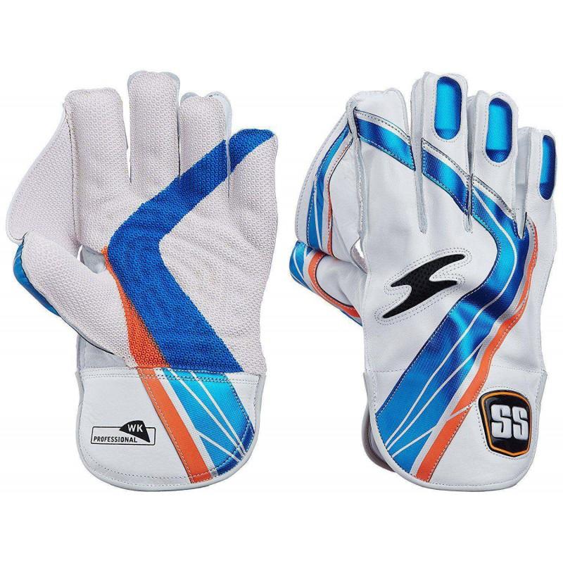 SS Professional Cricket Wicket Keeping Gloves - Premium Leather Wicketkeeper Gloves for Cricket Matches & Practice | Ideal for Wicketkeepers in Training & Competitive Games